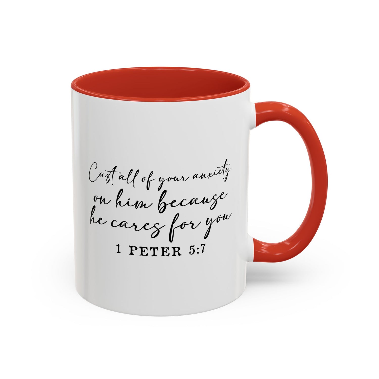 Coffee Mug: Scripture 1 Peter 5:7
