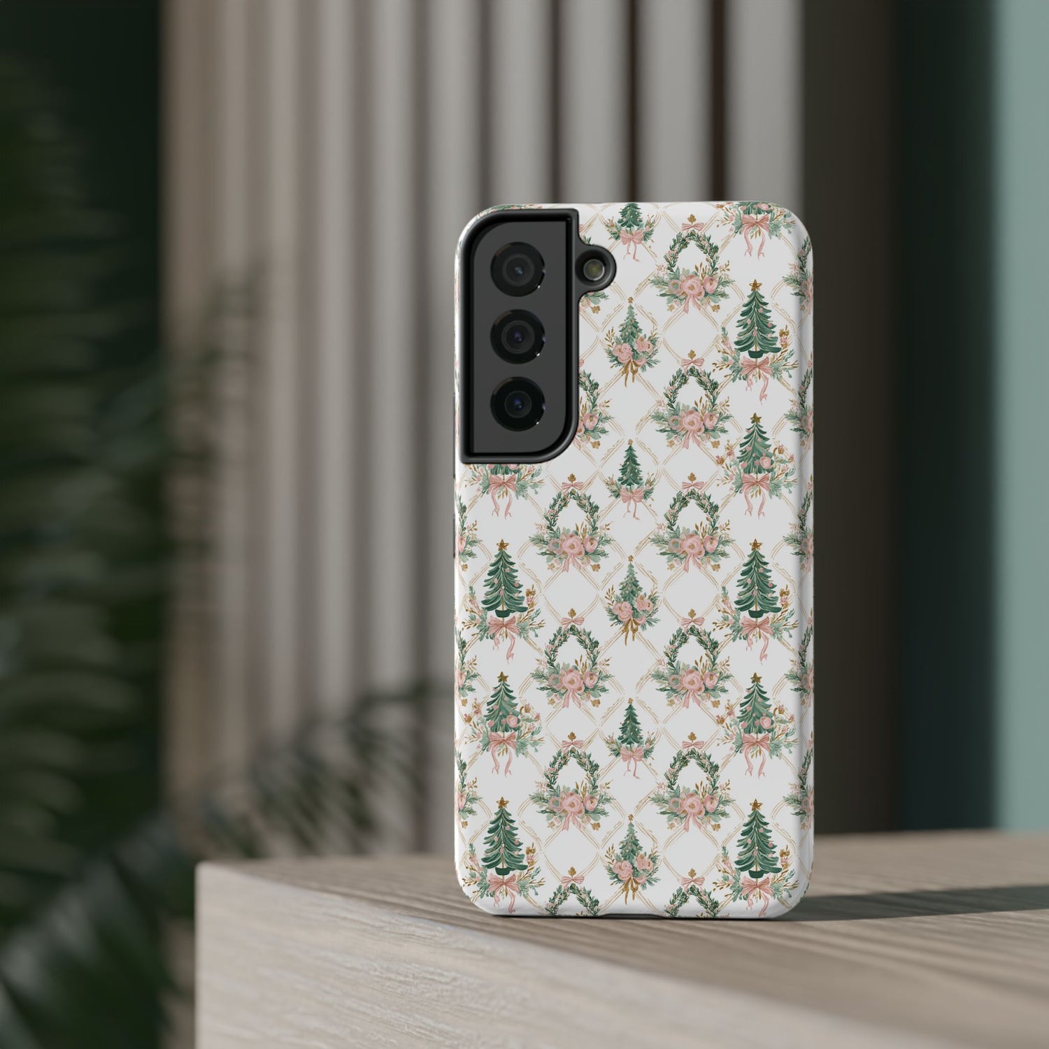 Impact-Resistant Phone Case - Festive Floral Design, Impact-Resistant, iPhone, Samsung