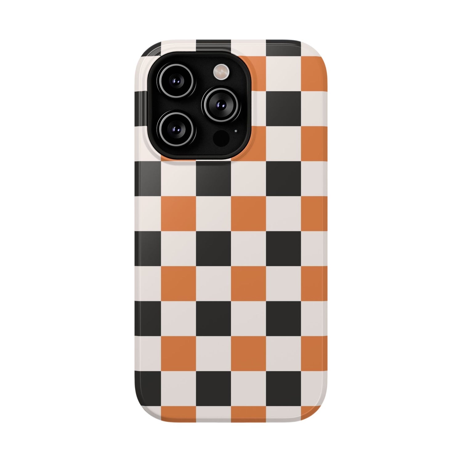 Trendy Halloween Checkerboard Phone Case | Impact-Resistant, iPhone, Samsung