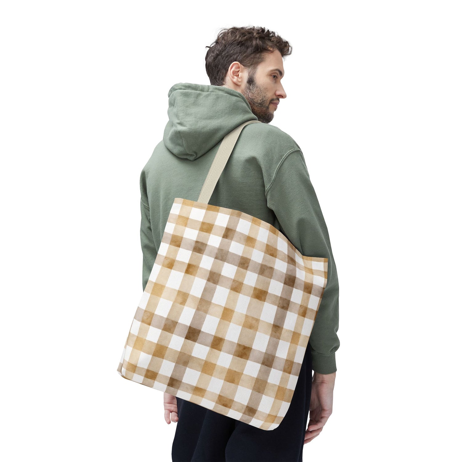 Chic Gingham Fall Tote Bag