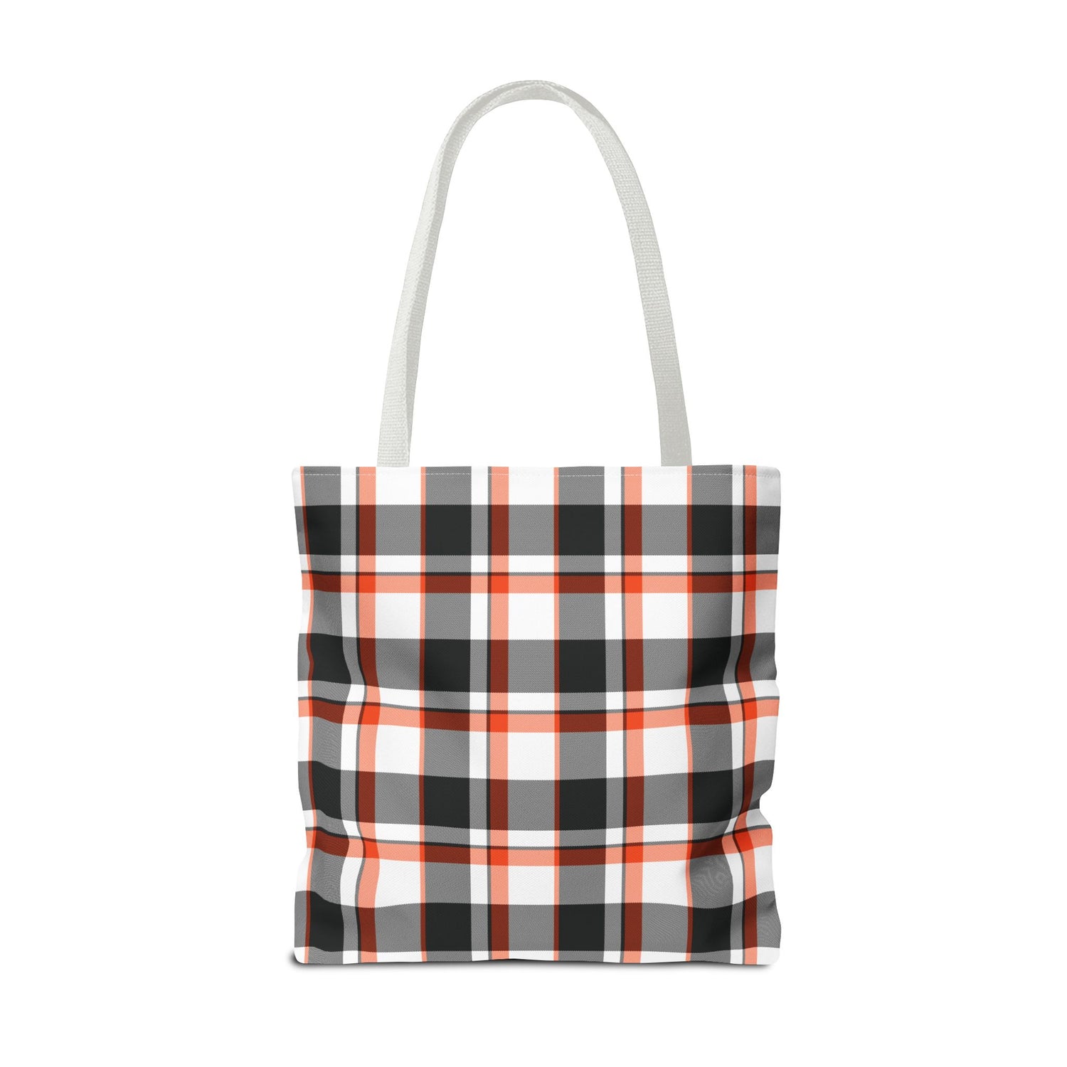 Fall Plaid Black Orange Tote Bag