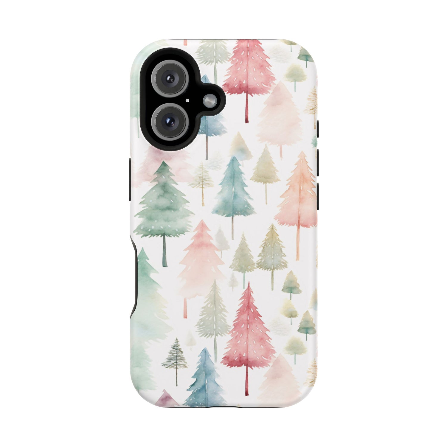 Watercolor Christmas Trees Impact-Resistant Phone Case, iPhone, Samsung