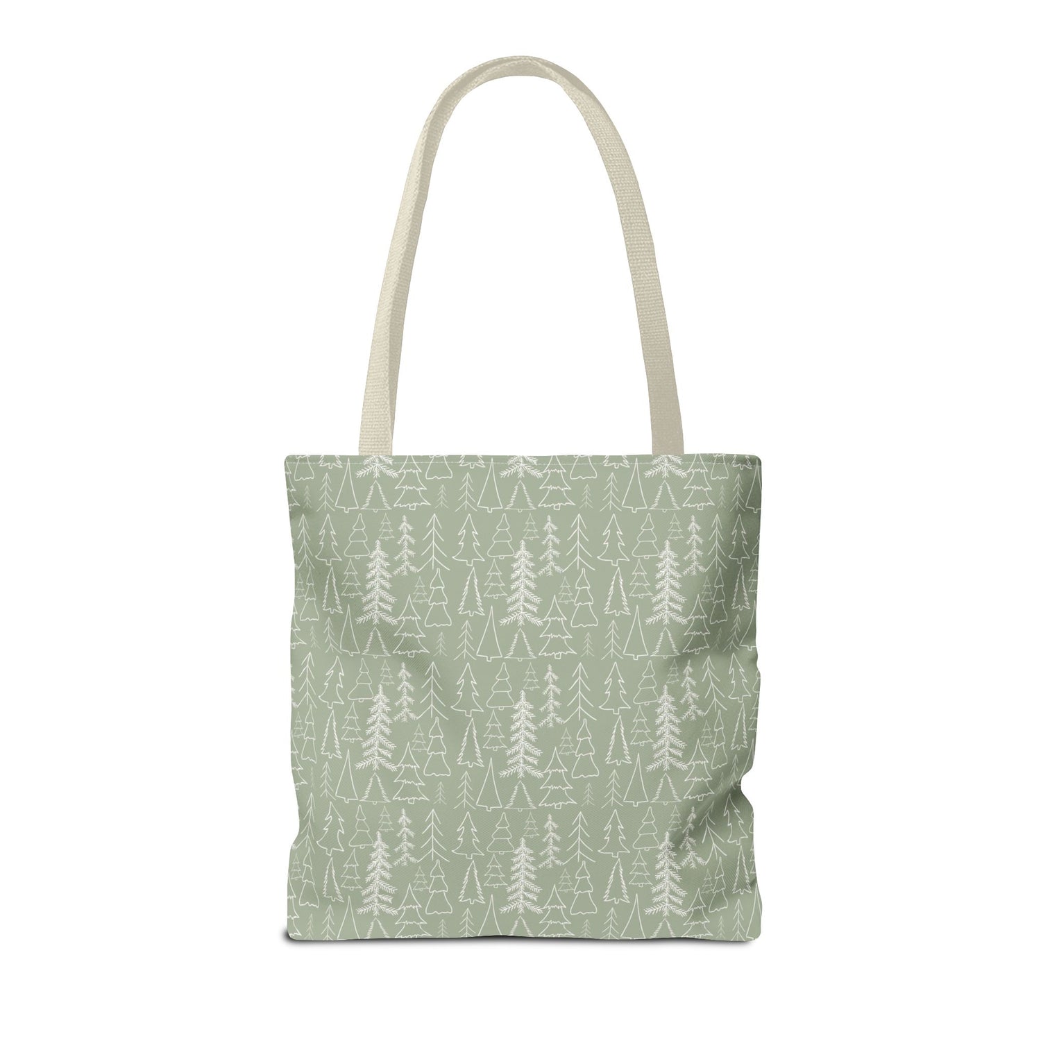 Cream Christmas Trees Tote Bag