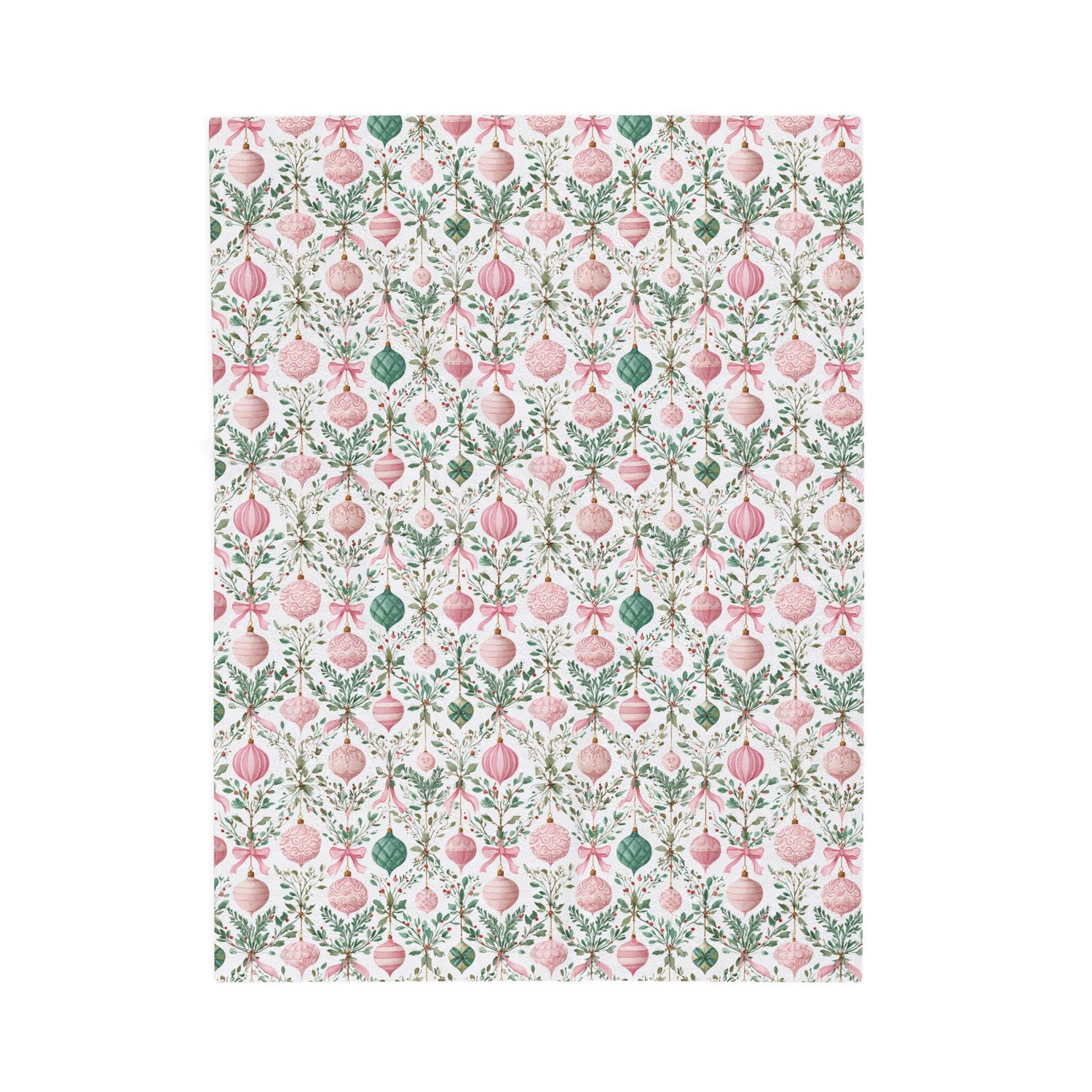 Patterned paper with pink and green design on a white background