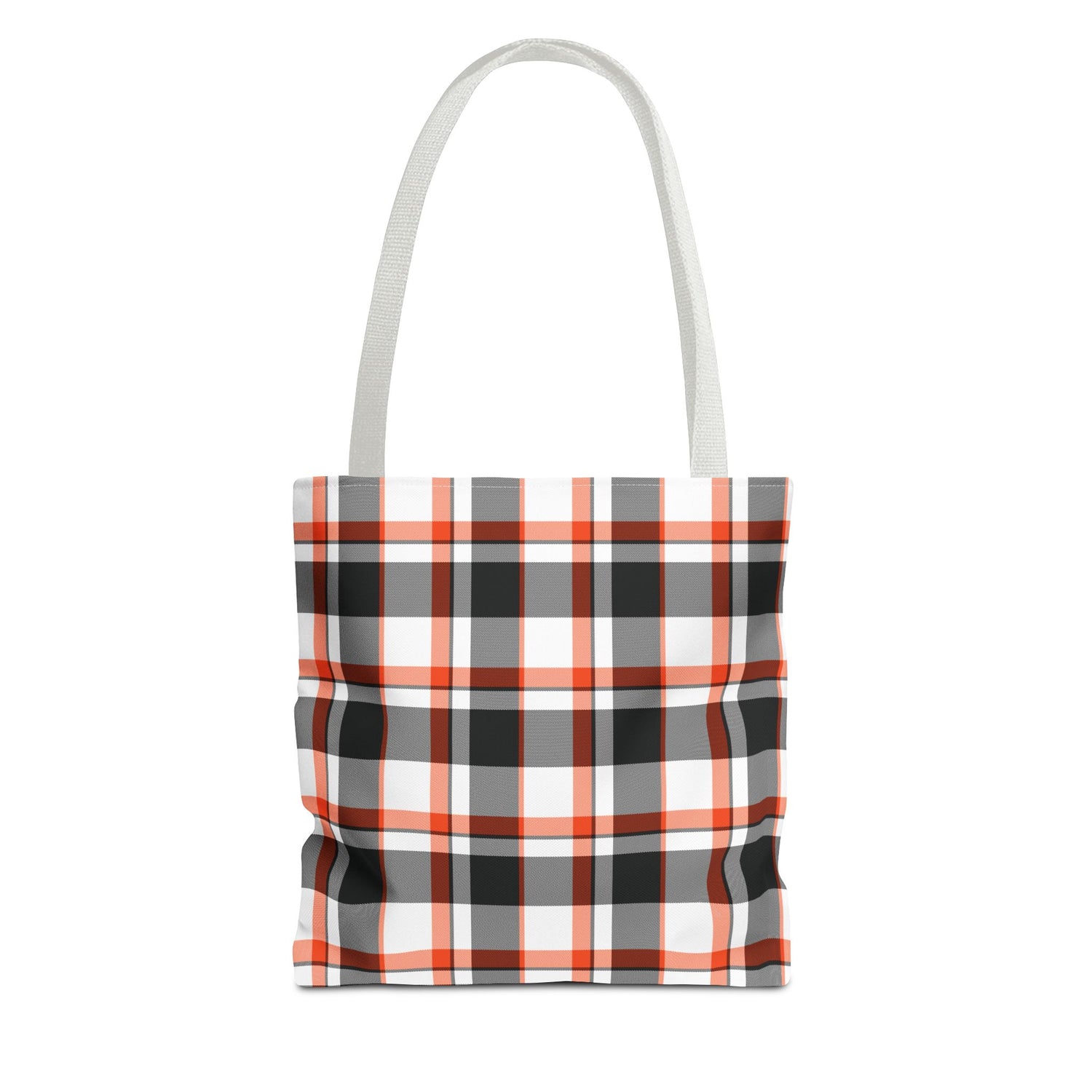 Fall Plaid Black Orange Tote Bag