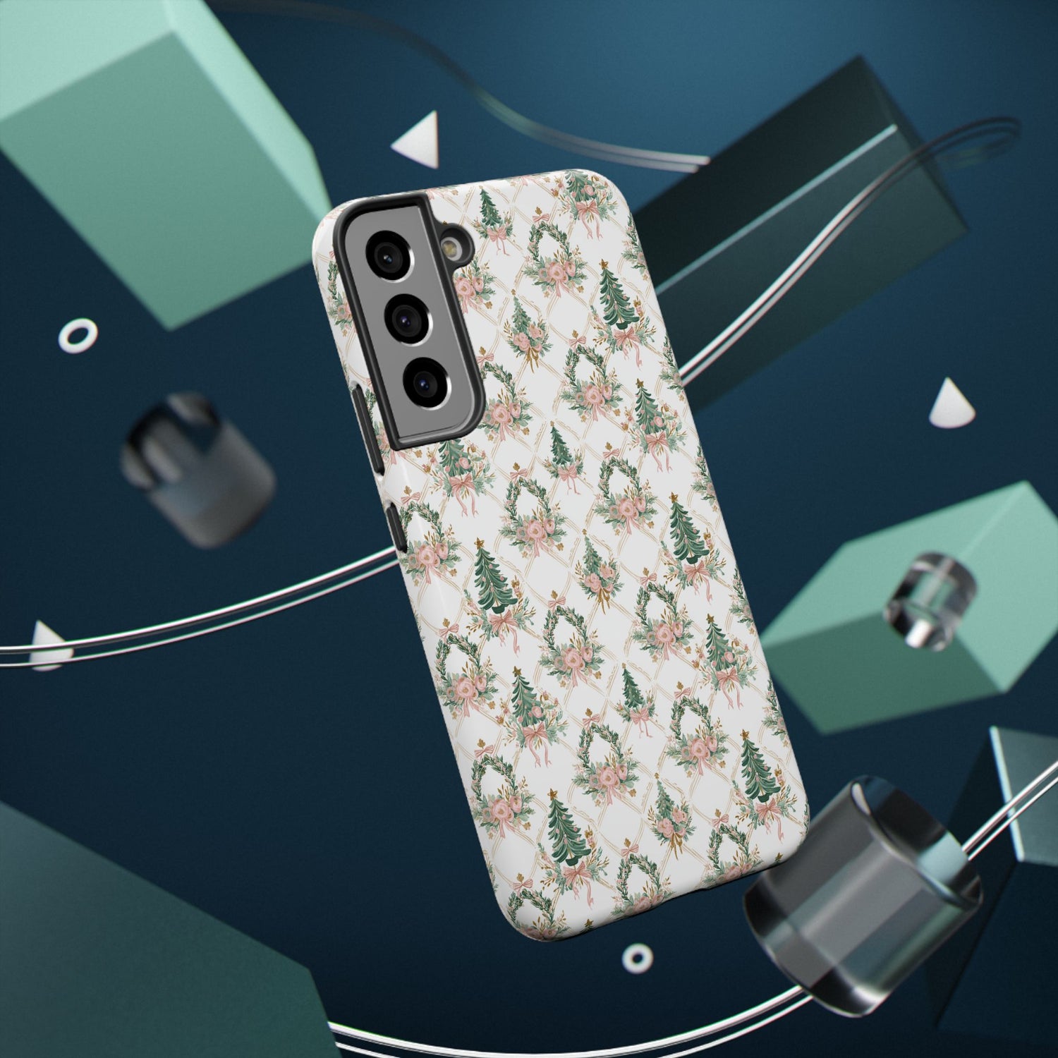 Impact-Resistant Phone Case - Festive Floral Design, Impact-Resistant, iPhone, Samsung