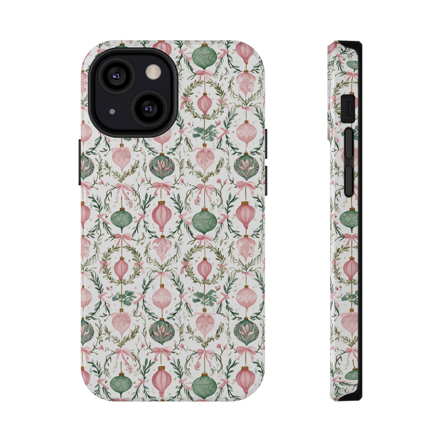 Phone case with floral and decorative pattern on a white background