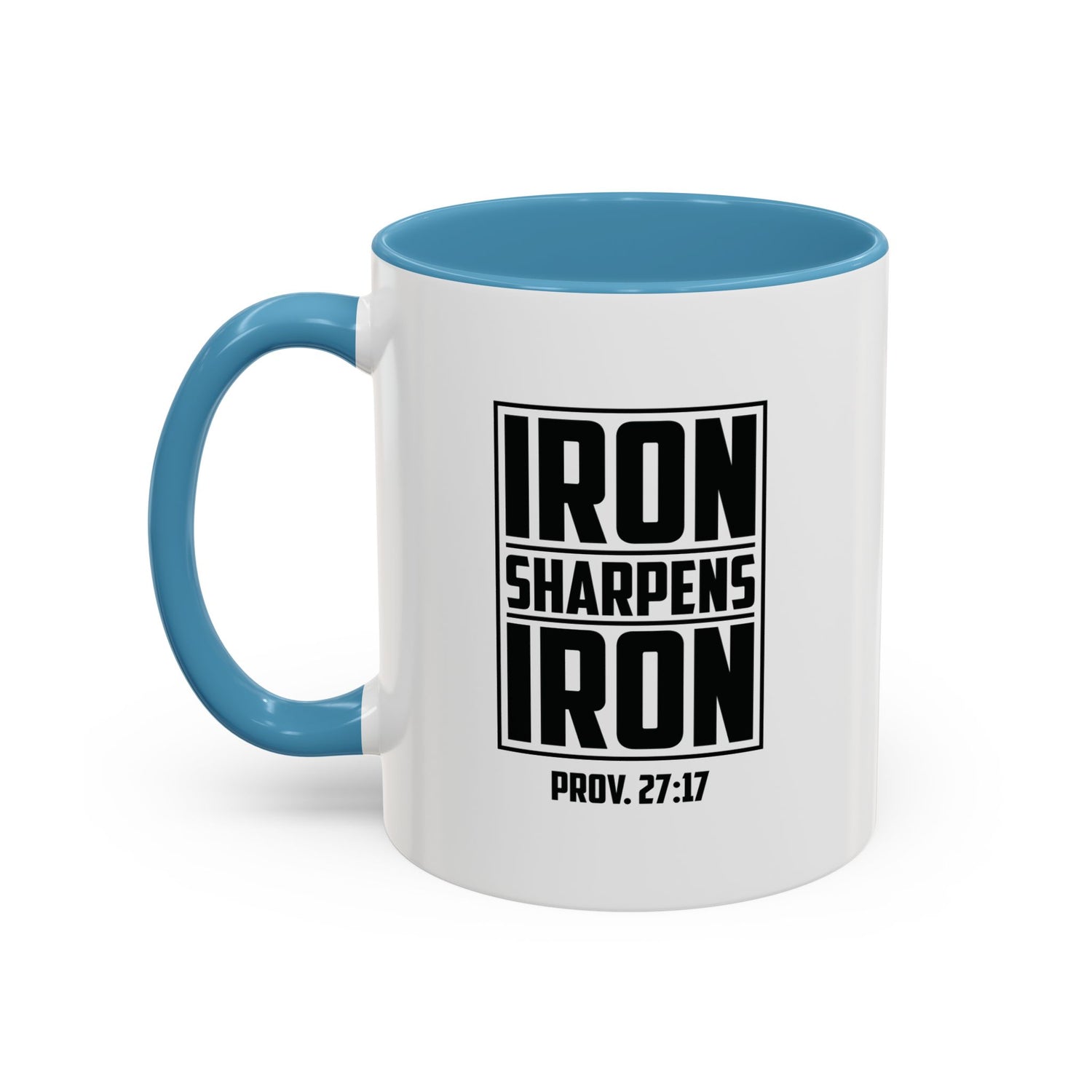 Iron Sharpens Iron Coffee Mug - Inspirational Gift for Friends, Motivational Mug, Proverbs 27:17, Home Office Coffee Cup, Encouragement Mug
