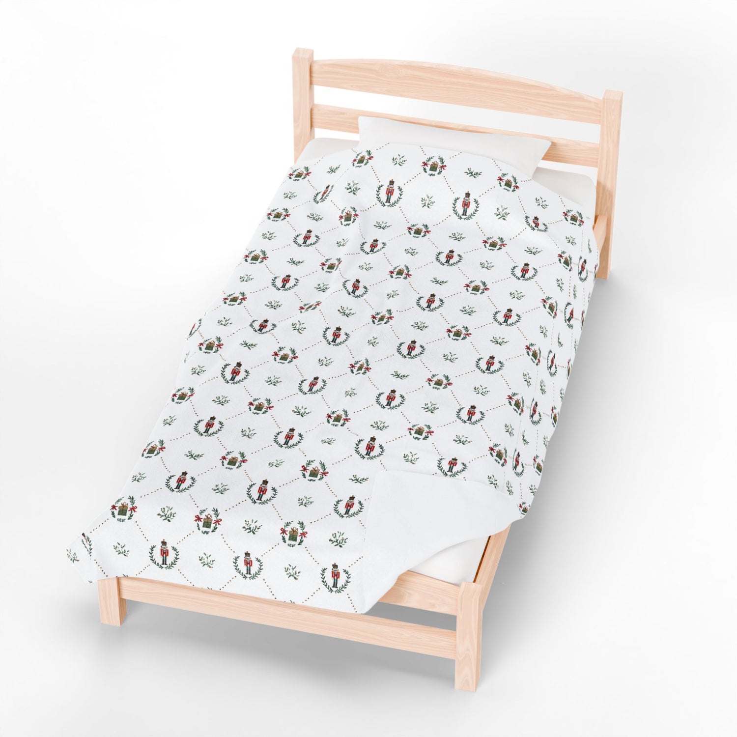 Festive Nutcracker Cozy Velveteen Plush Blanket