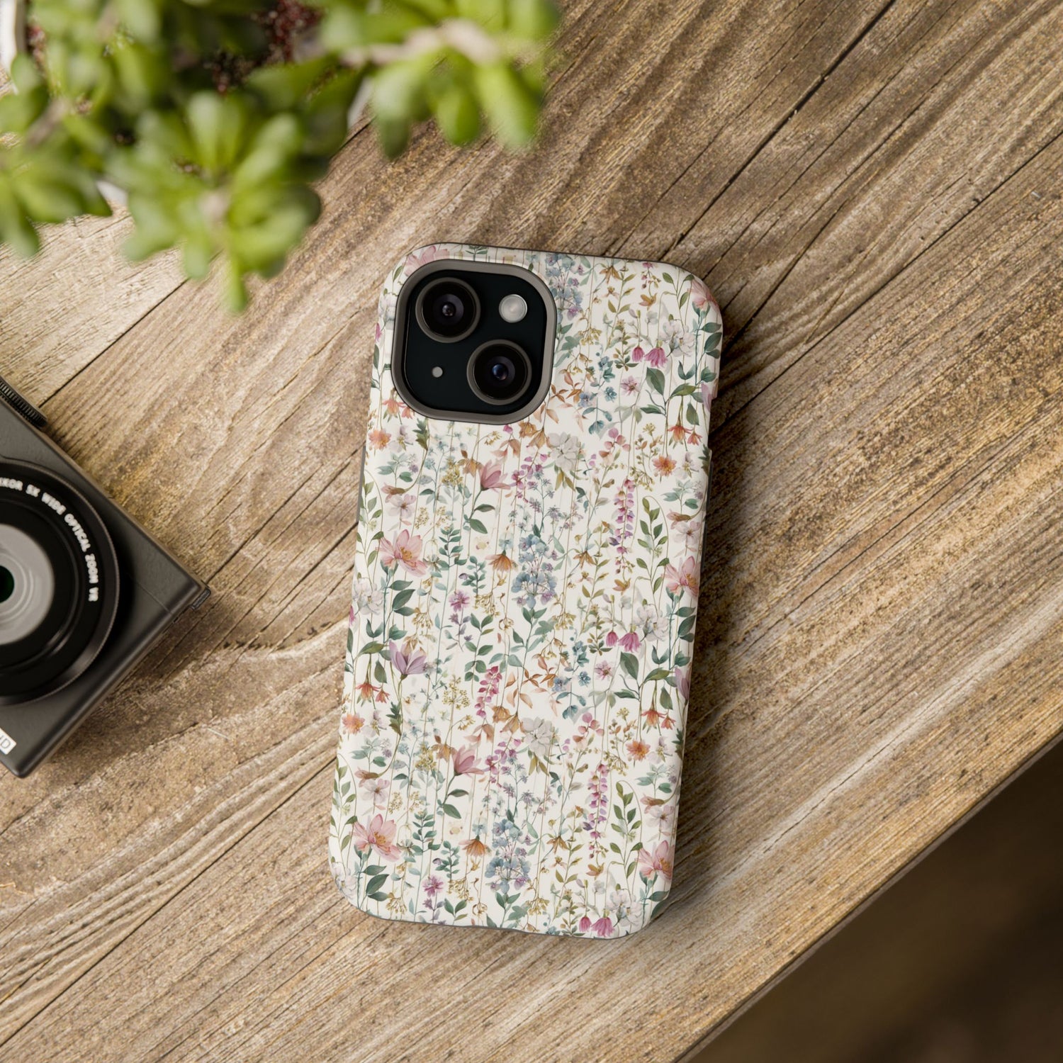 Floral Impact-Resistant Phone Case, iPhone, Samsung