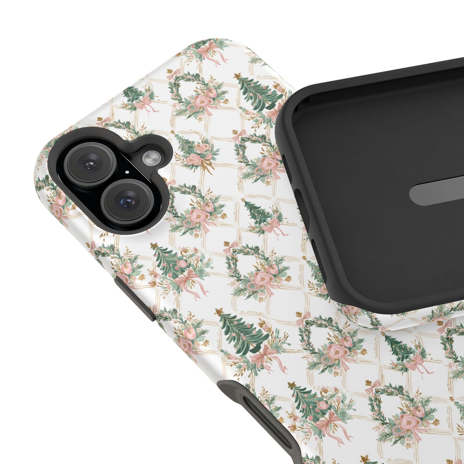 Impact-Resistant Phone Case - Festive Floral Design, Impact-Resistant, iPhone, Samsung