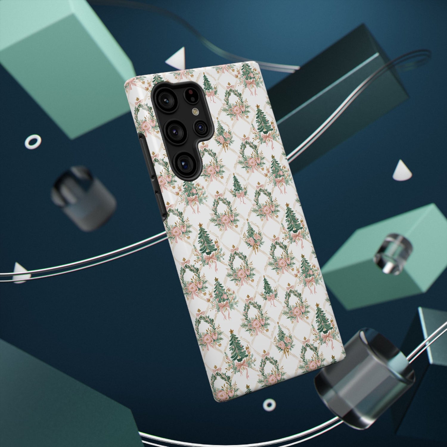 Impact-Resistant Phone Case - Festive Floral Design, Impact-Resistant, iPhone, Samsung