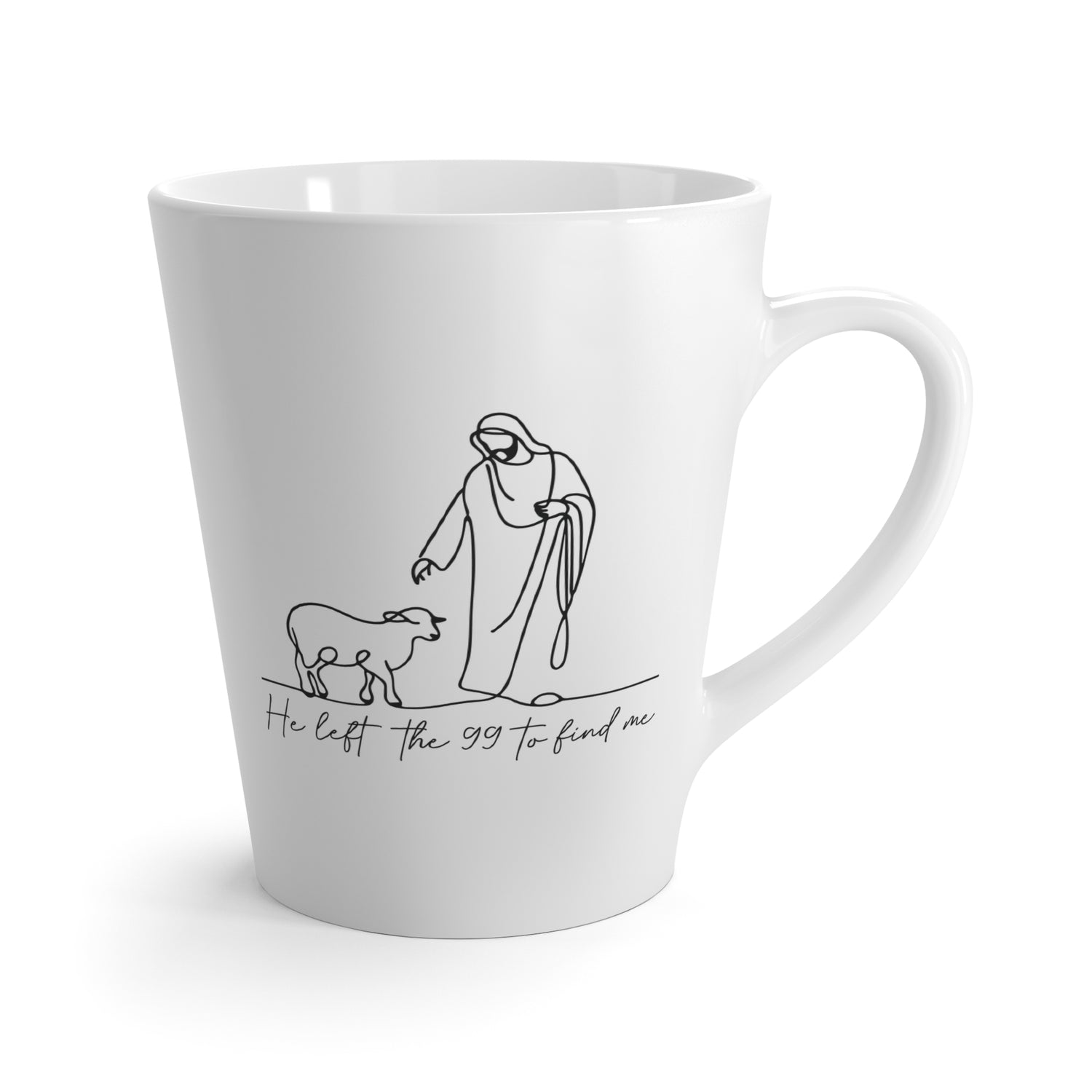 Minimalist Inspirational Latte Mug with Shepherd Design