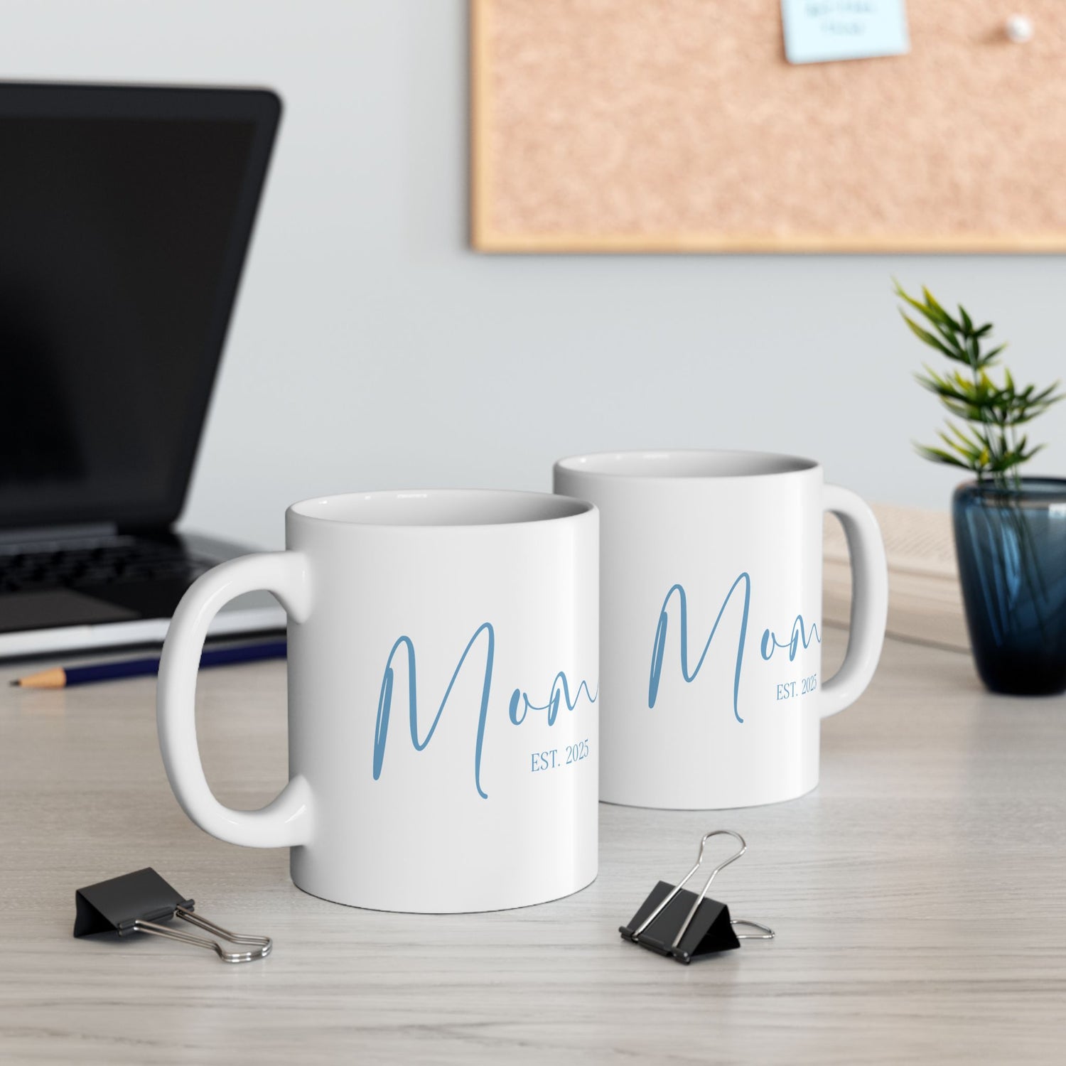New Mom Mug - Mom Est. 2025 Blue Design