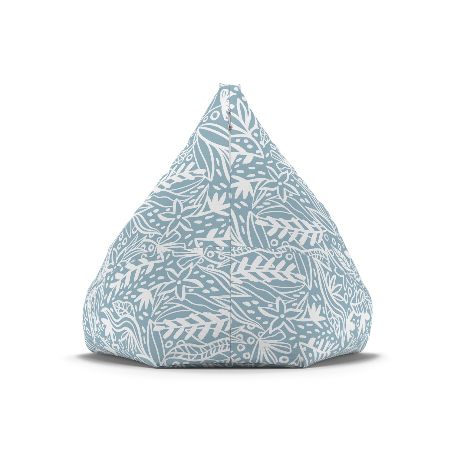 Blue White Floral Bean Bag Chair Cover