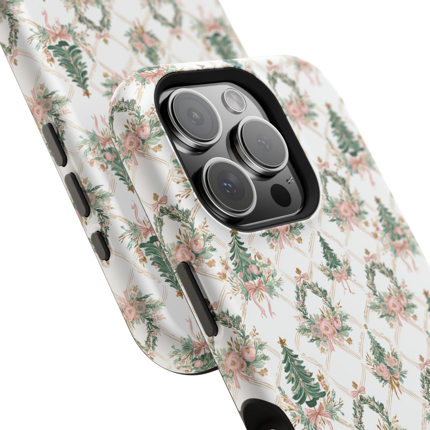Impact-Resistant Phone Case - Festive Floral Design, Impact-Resistant, iPhone, Samsung