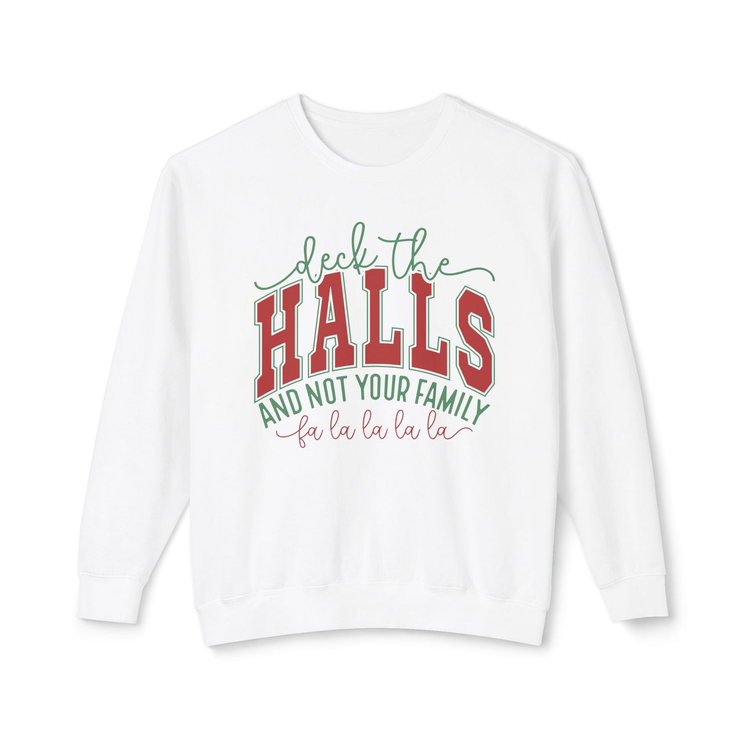 Festive Comfort Colors Lightweight Sweatshirt - 'Deck the Halls'