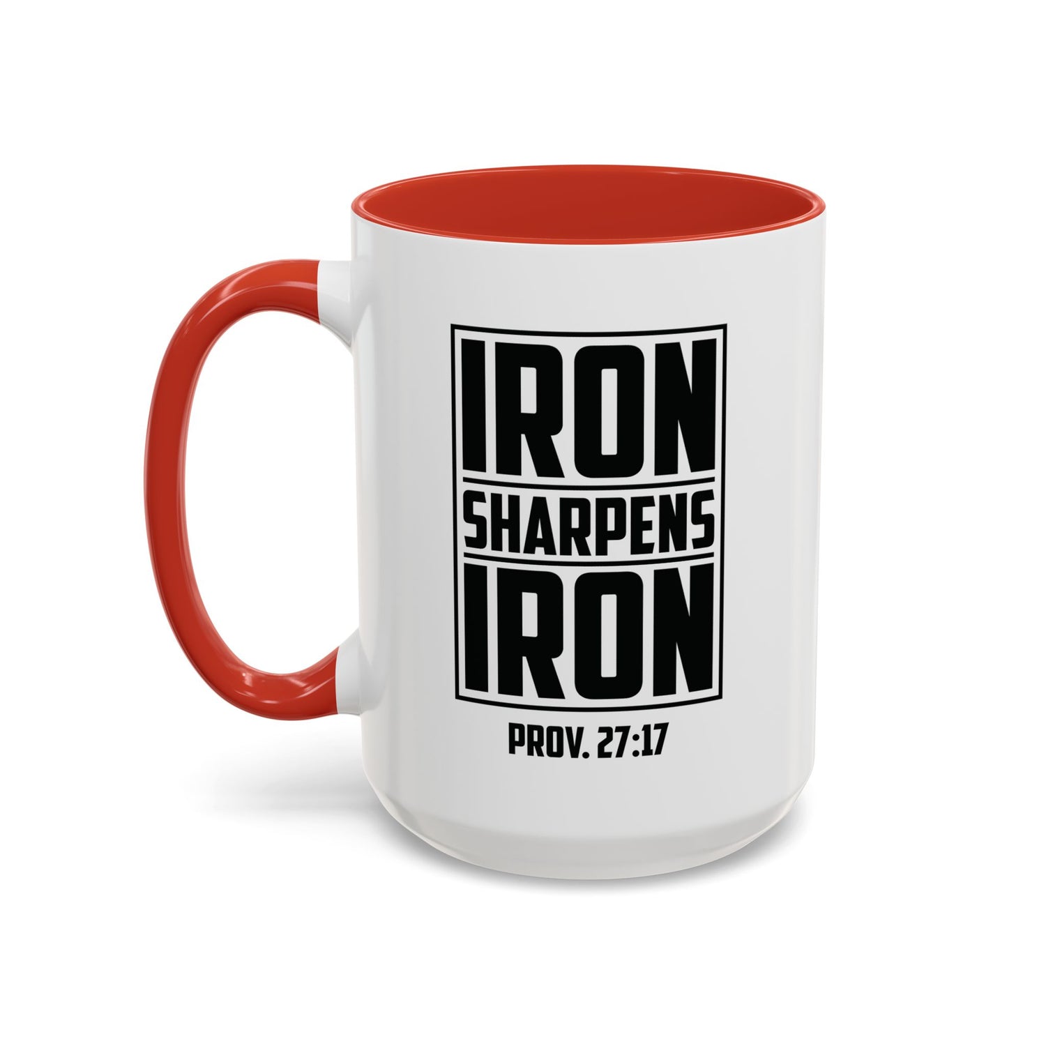 Iron Sharpens Iron Coffee Mug - Inspirational Gift for Friends, Motivational Mug, Proverbs 27:17, Home Office Coffee Cup, Encouragement Mug