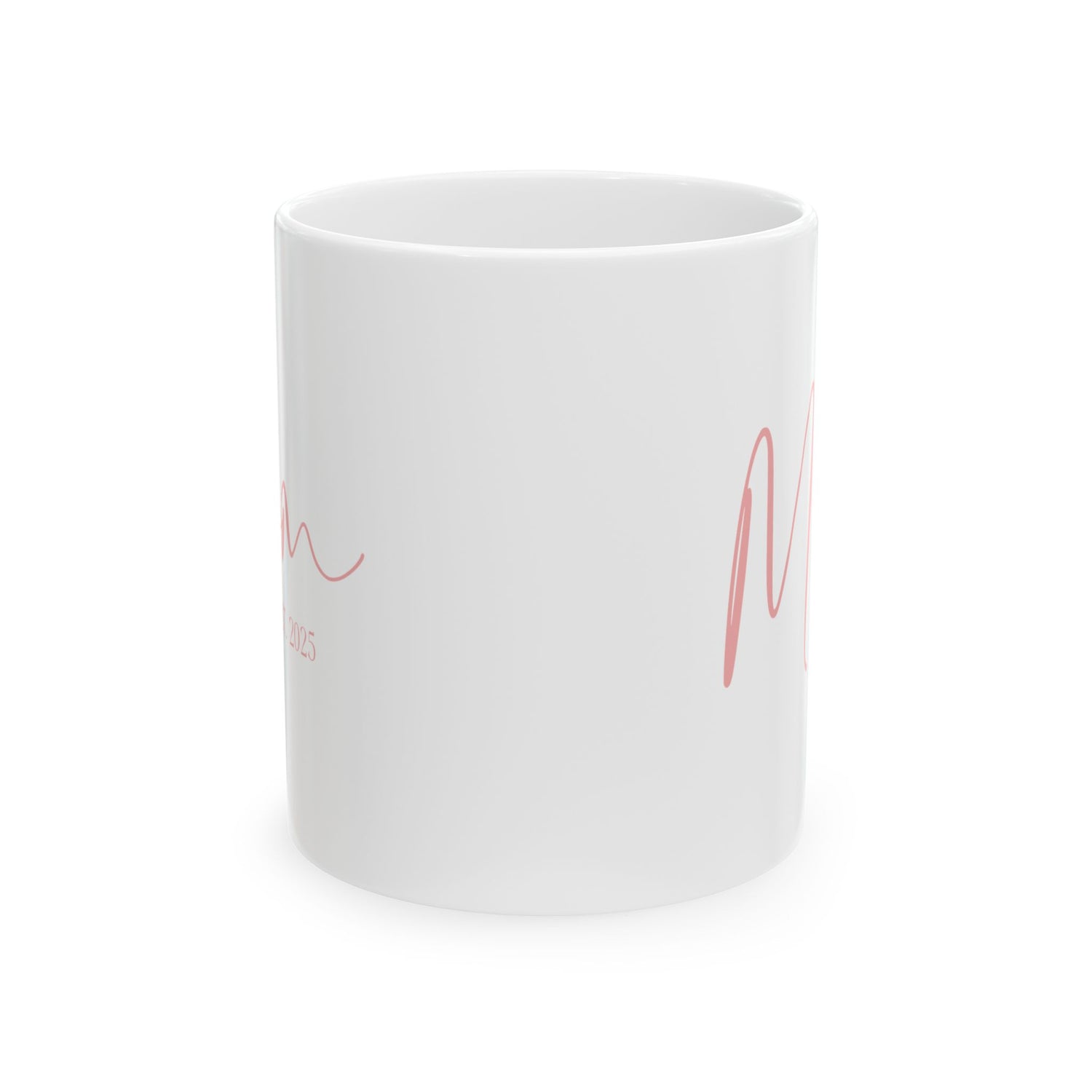 New Mom Mug: Mom Est. 2025 Pink Design