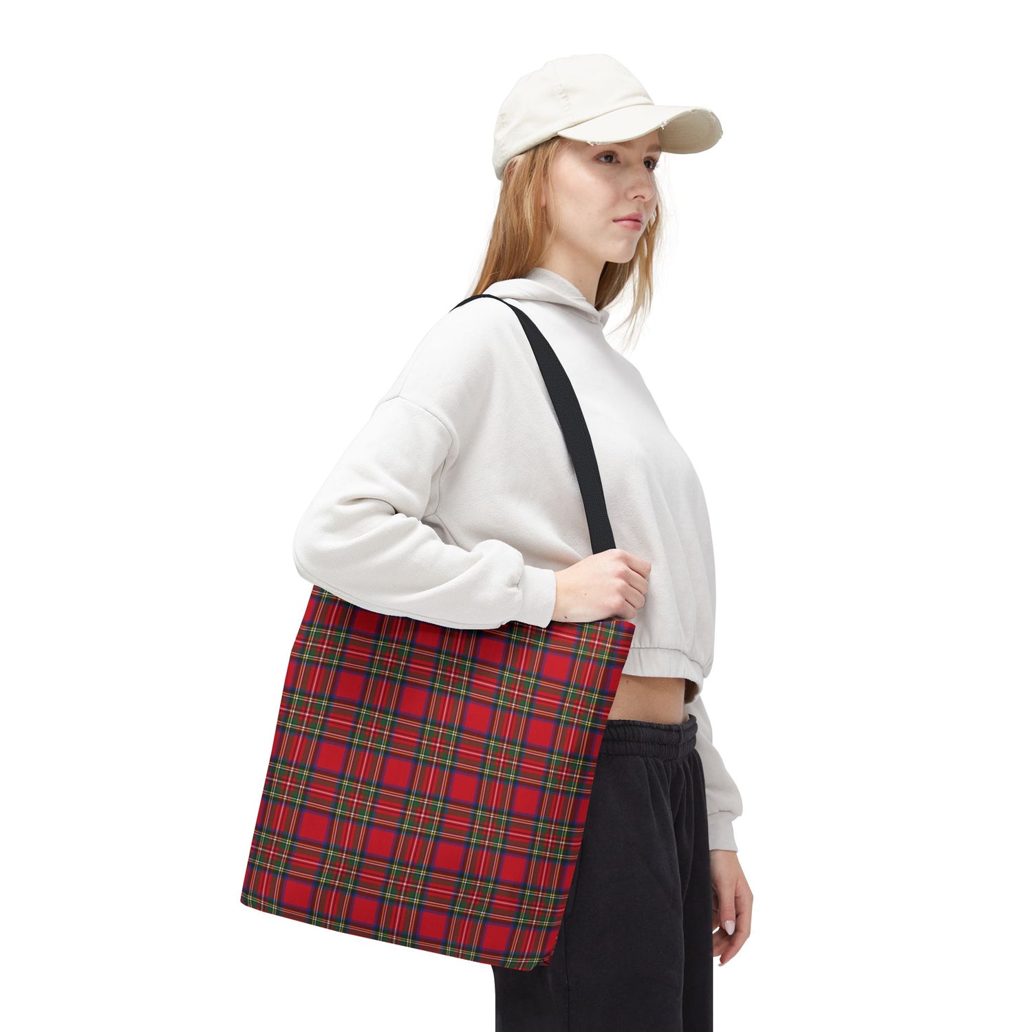 Red Christmas Plaid Tote Bag