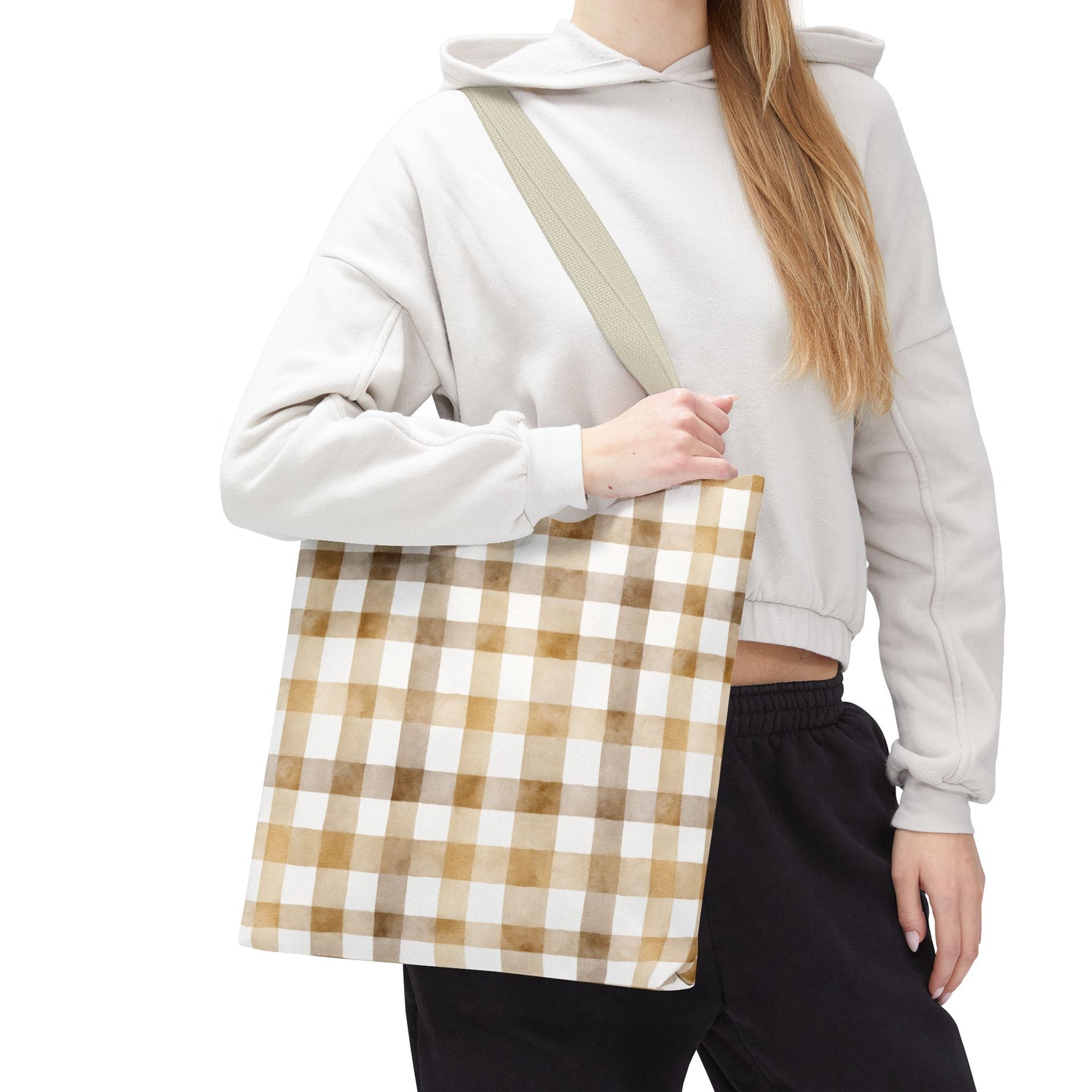 Chic Gingham Fall Tote Bag