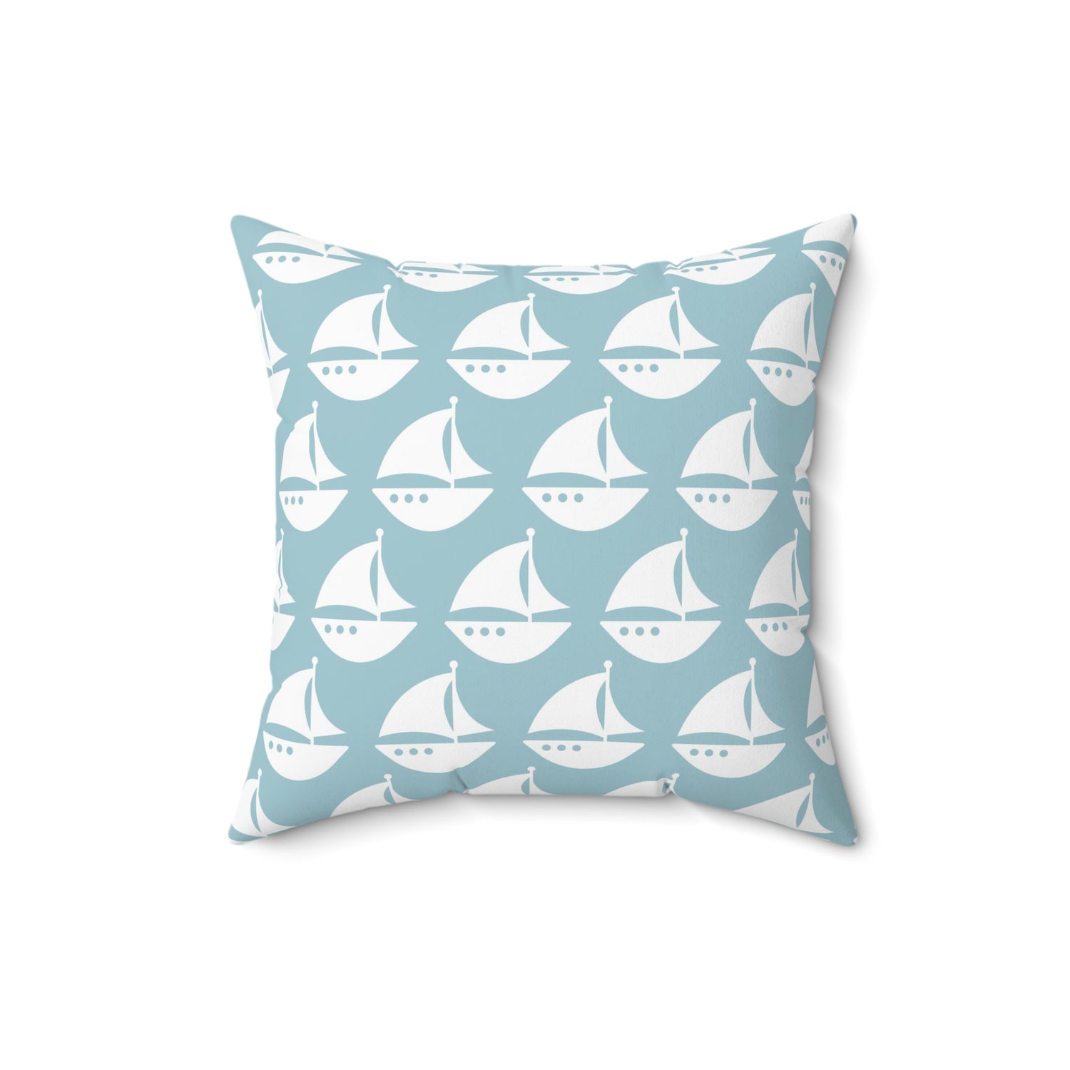 Spun Polyester Square Pillow with Removable Cover Beach Baby Sailboat Stripes