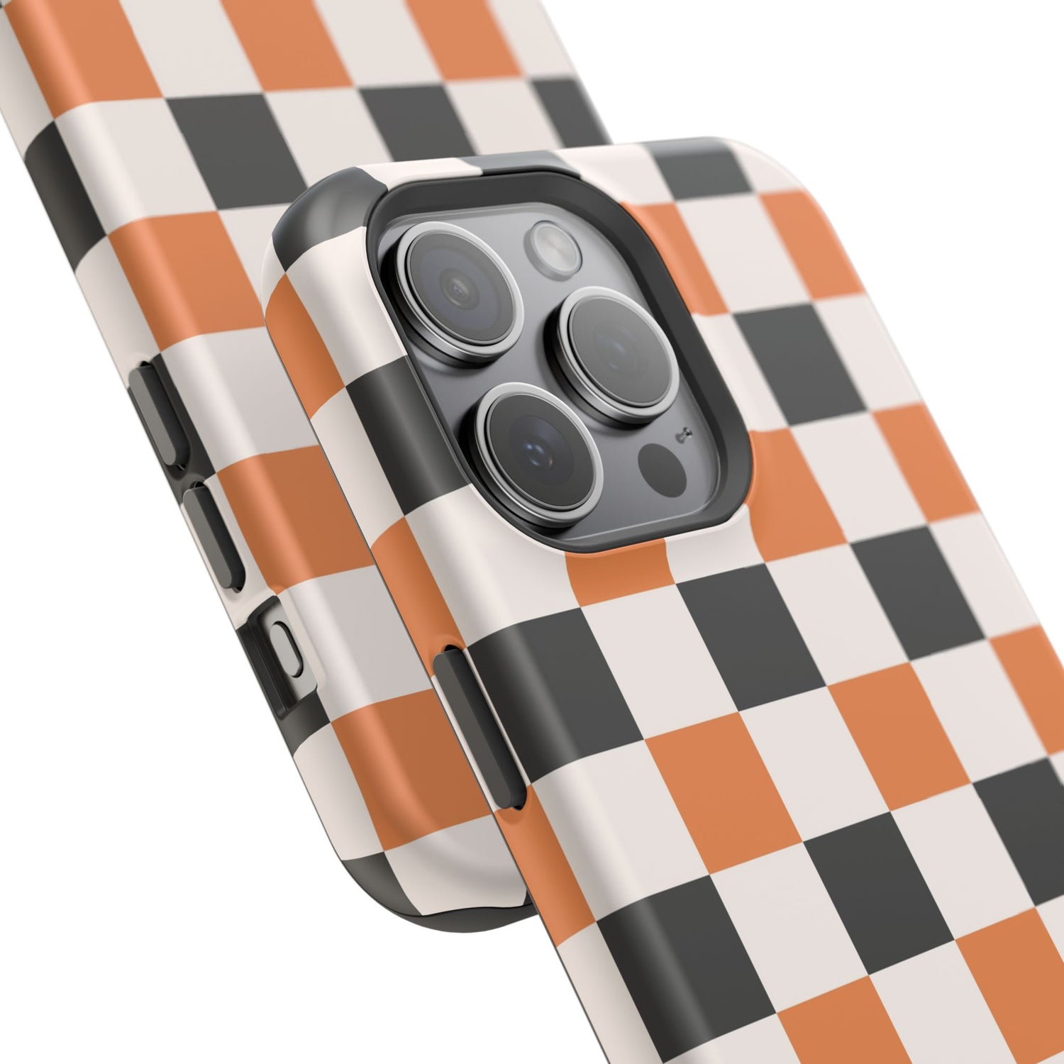 Trendy Halloween Checkerboard Phone Case | Impact-Resistant, iPhone, Samsung