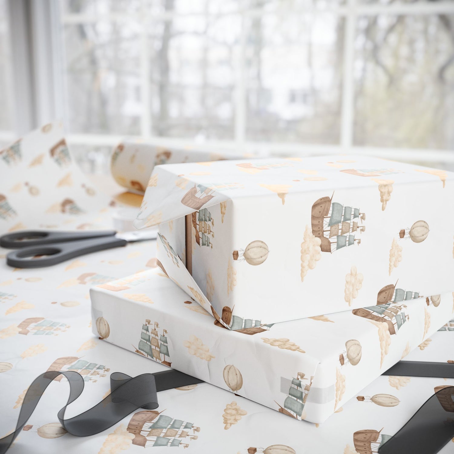 Premium Wrapping Paper- Pirate Ships