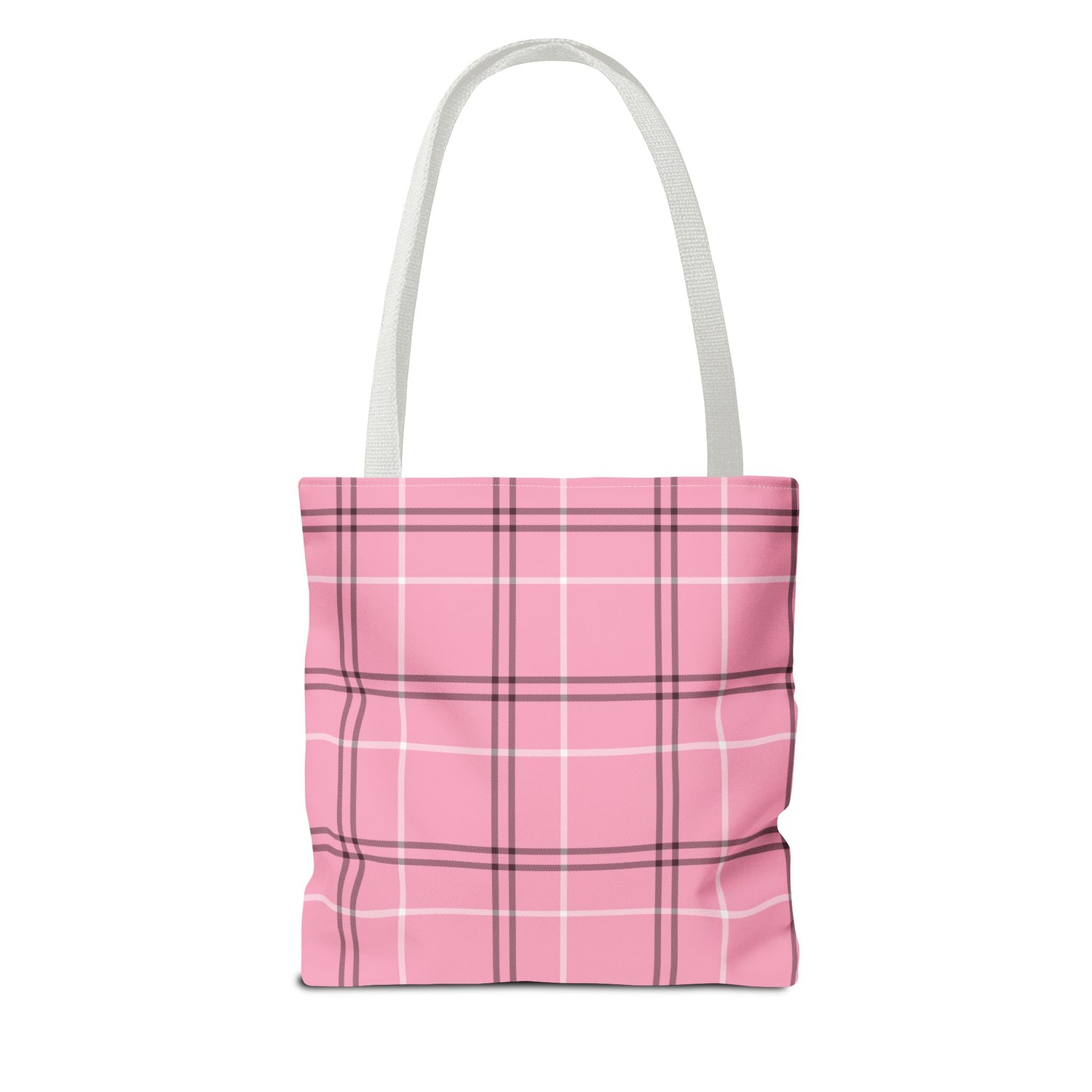 Pink and Black Plaid Tote Bag
