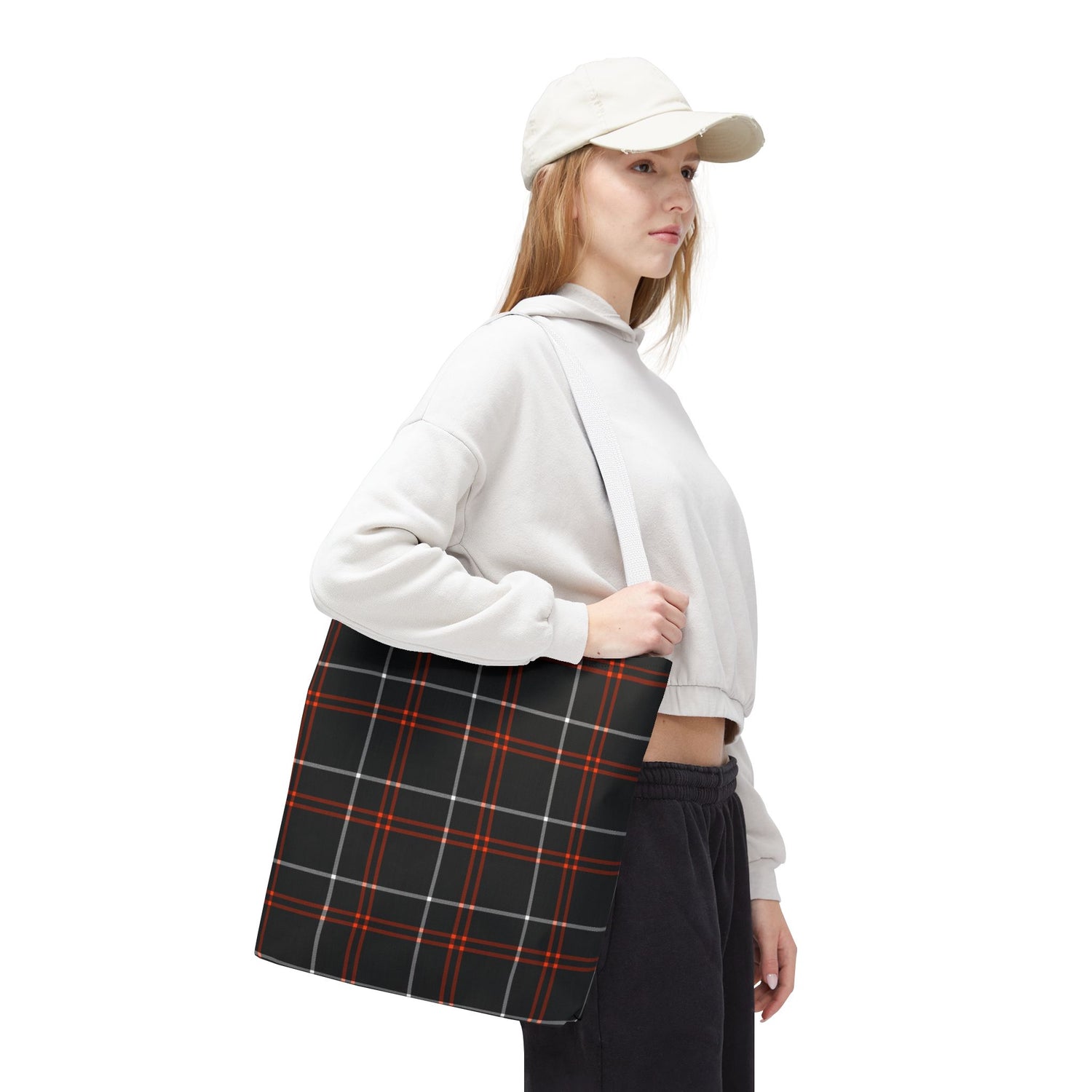Tote Bag Fall Black Plaid