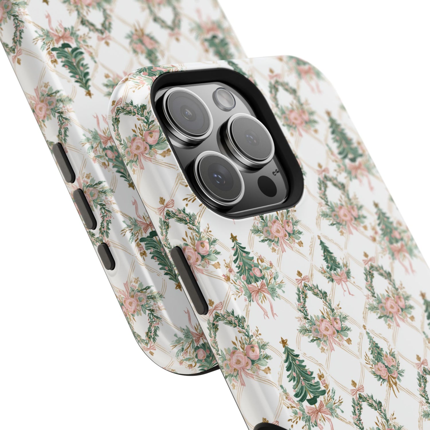 Impact-Resistant Phone Case - Festive Floral Design, Impact-Resistant, iPhone, Samsung