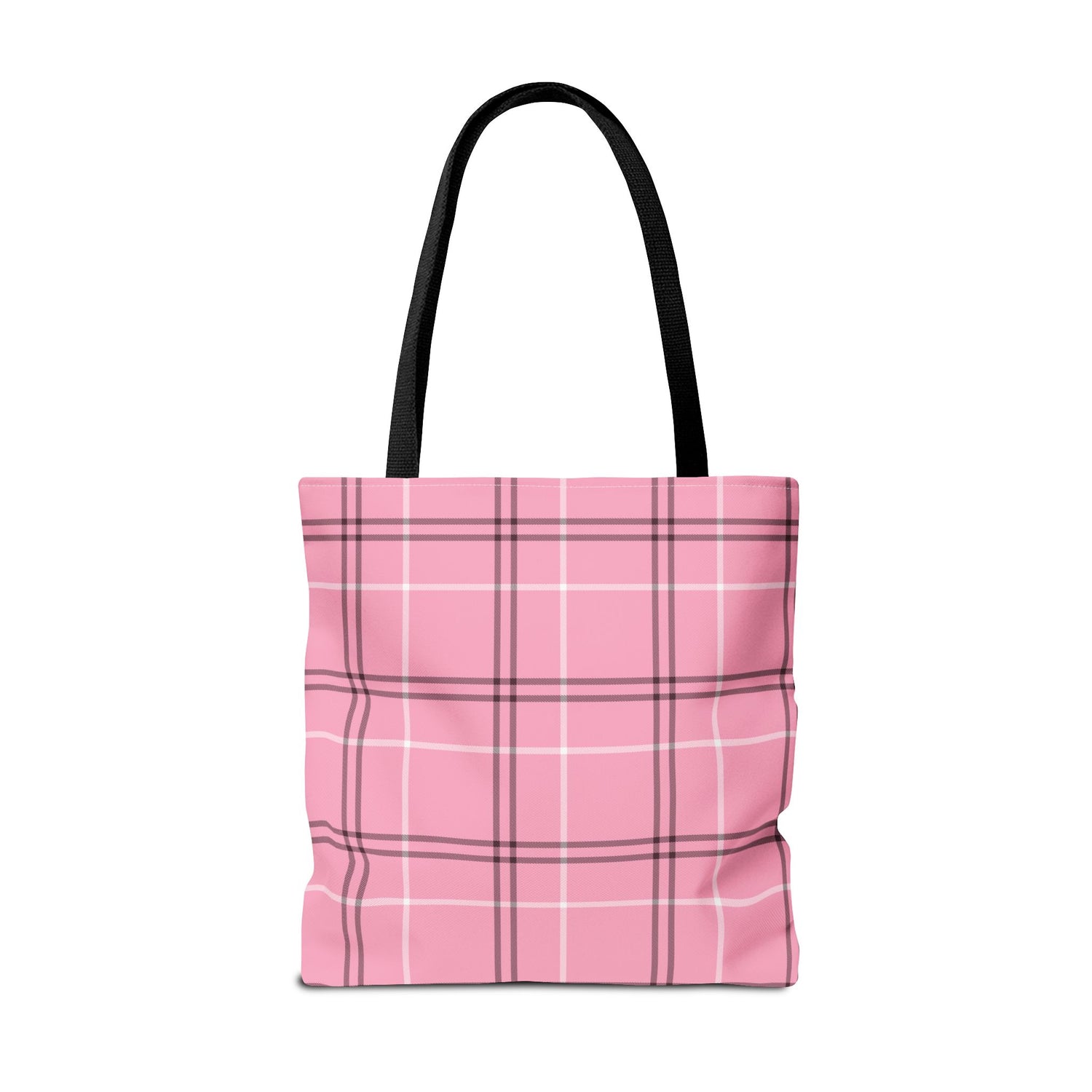 Pink and Black Plaid Tote Bag