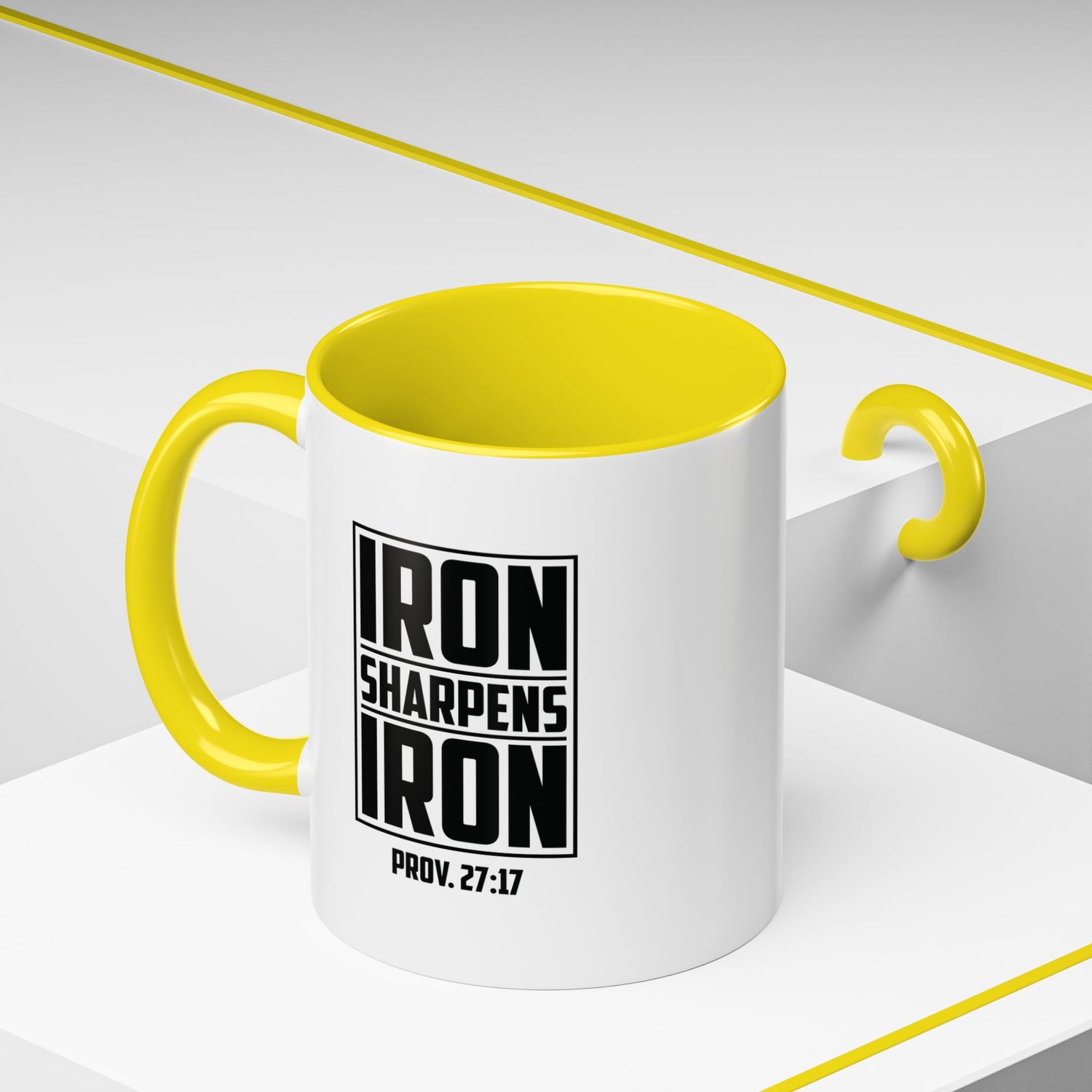 Iron Sharpens Iron Coffee Mug - Inspirational Gift for Friends, Motivational Mug, Proverbs 27:17, Home Office Coffee Cup, Encouragement Mug