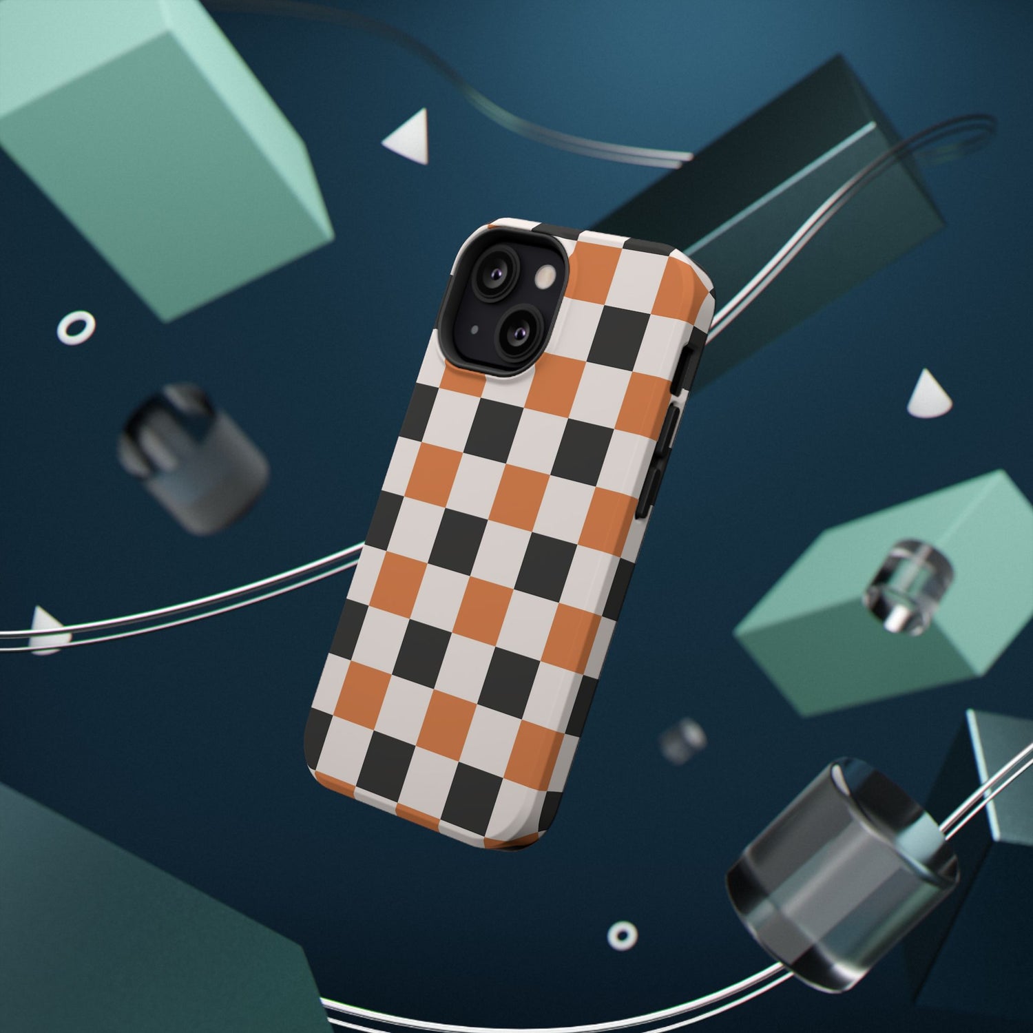 Trendy Halloween Checkerboard Phone Case | Impact-Resistant, iPhone, Samsung
