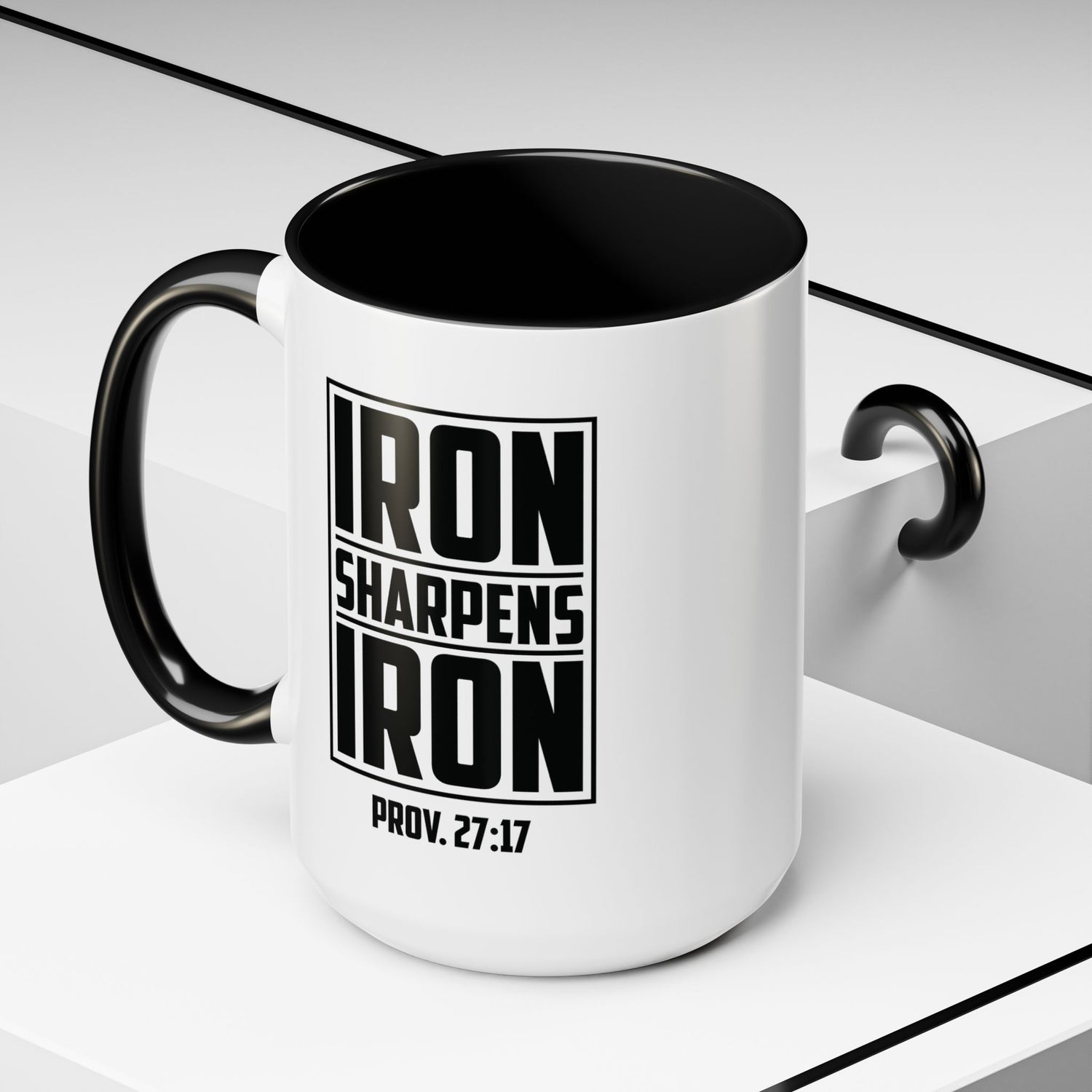 Iron Sharpens Iron Coffee Mug - Inspirational Gift for Friends, Motivational Mug, Proverbs 27:17, Home Office Coffee Cup, Encouragement Mug