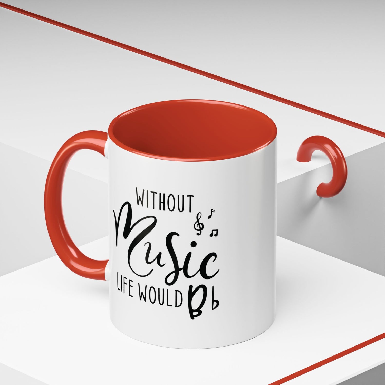 Music Lover Mug/Without Music/Accent Coffee Mug (11, 15oz)/Double-sided Mug/Music Quote Mug/Gifts for him/her/Music Teacher