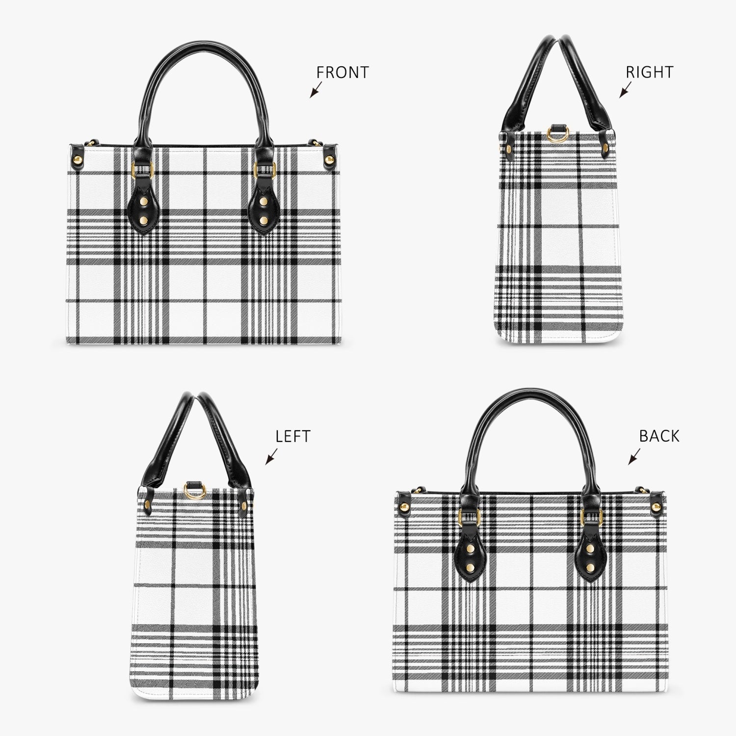 Elegant Classic Tote for Women Plaid