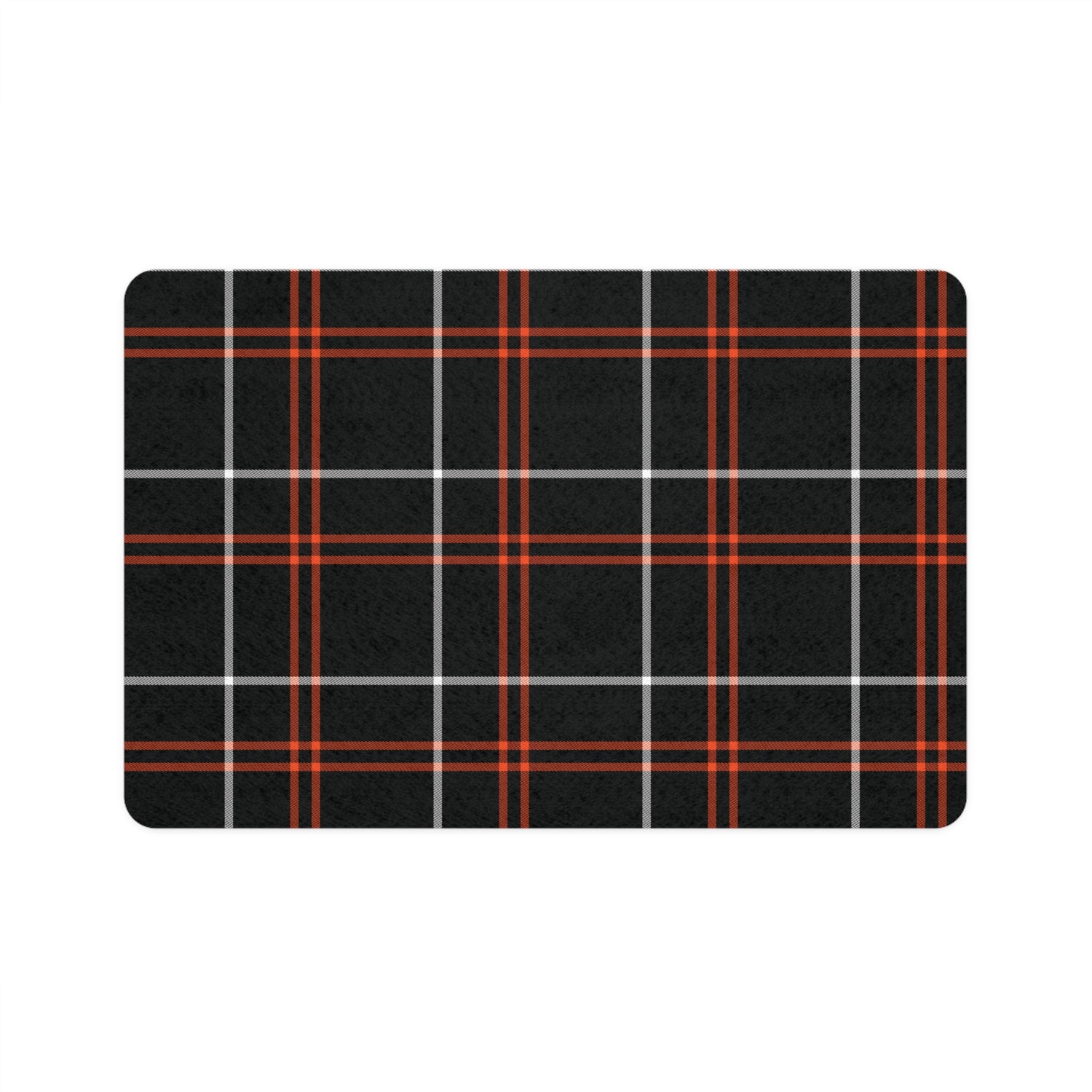 Pet Food Mat- Halloween Tartan Plaid