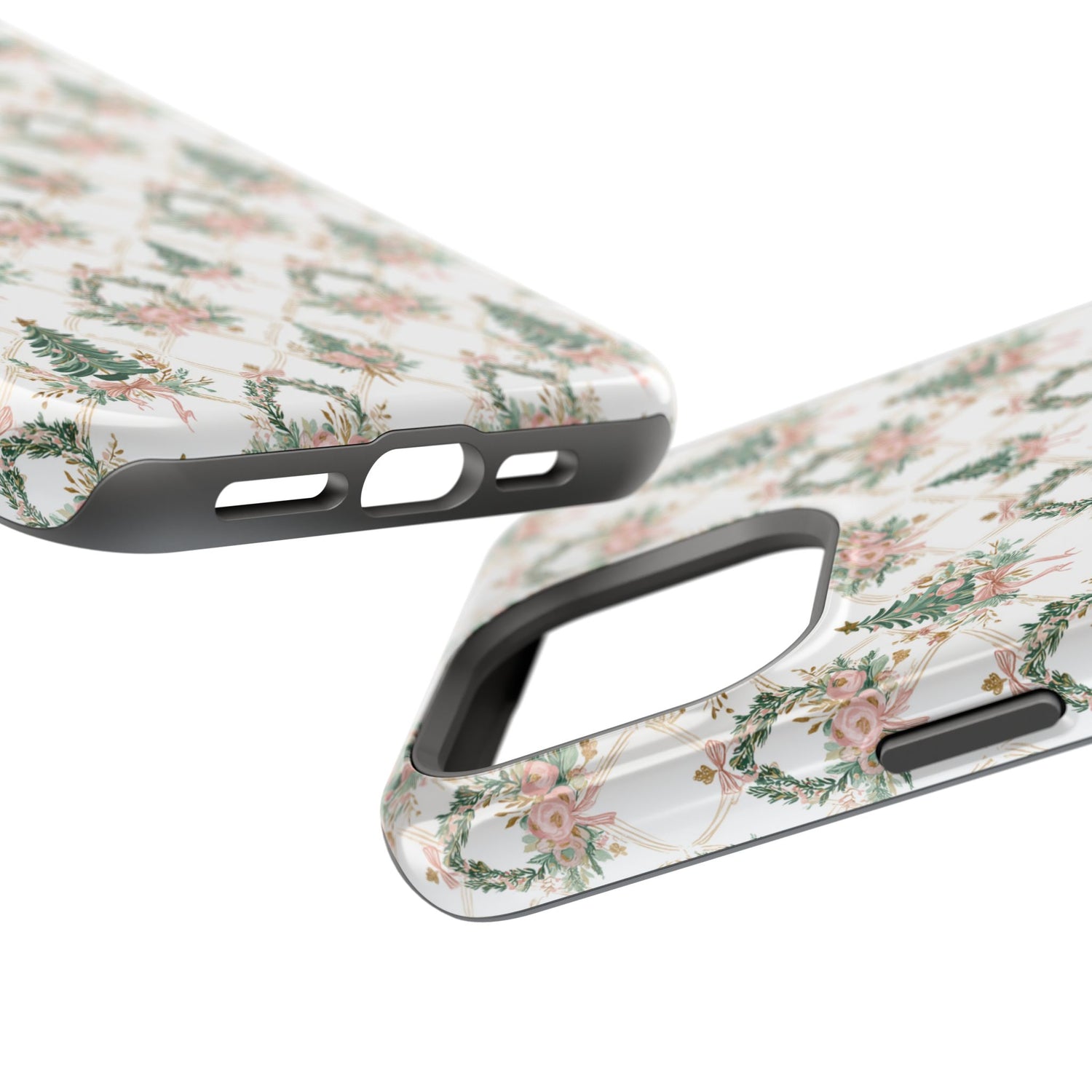 Impact-Resistant Phone Case - Festive Floral Design, Impact-Resistant, iPhone, Samsung