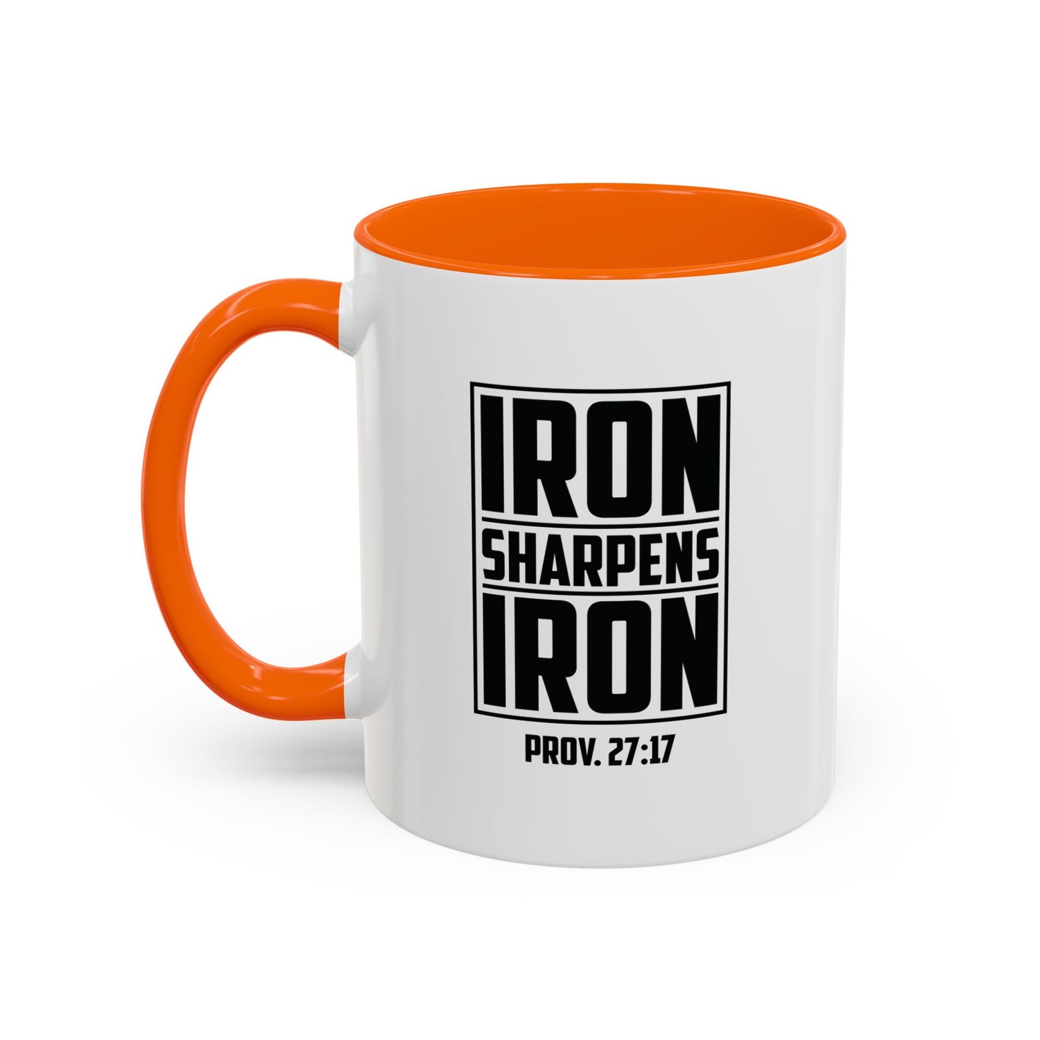Iron Sharpens Iron Coffee Mug - Inspirational Gift for Friends, Motivational Mug, Proverbs 27:17, Home Office Coffee Cup, Encouragement Mug