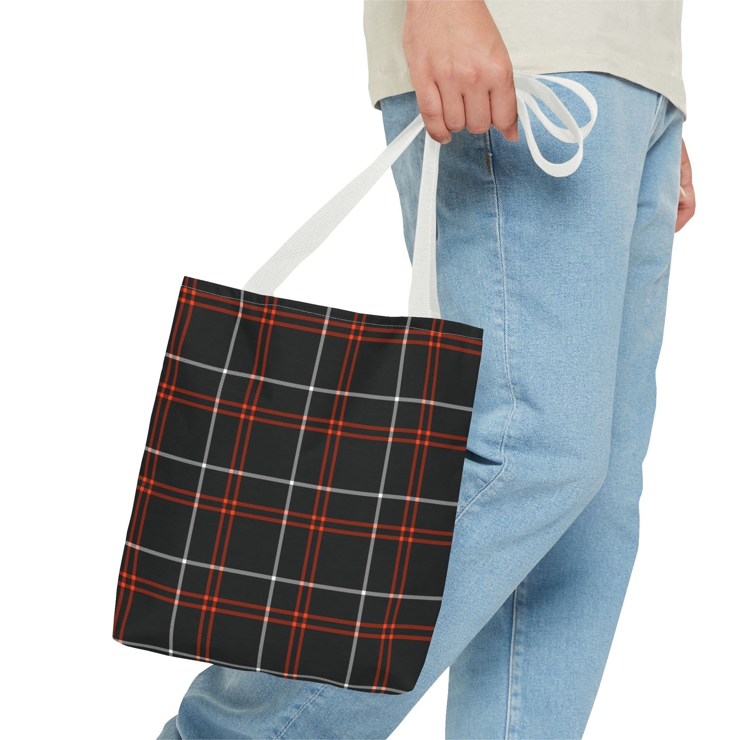 Tote Bag Fall Black Plaid