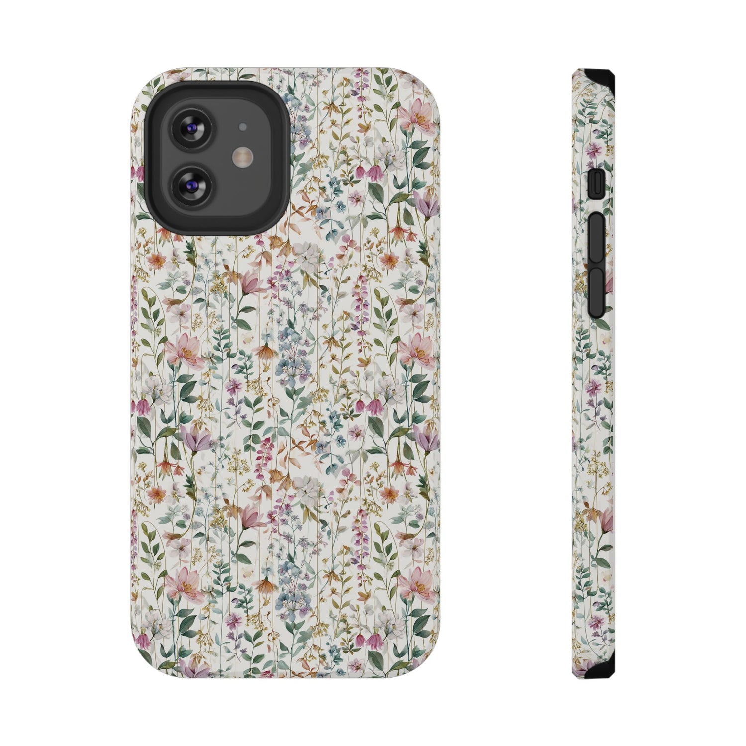 Floral Impact-Resistant Phone Case, iPhone, Samsung