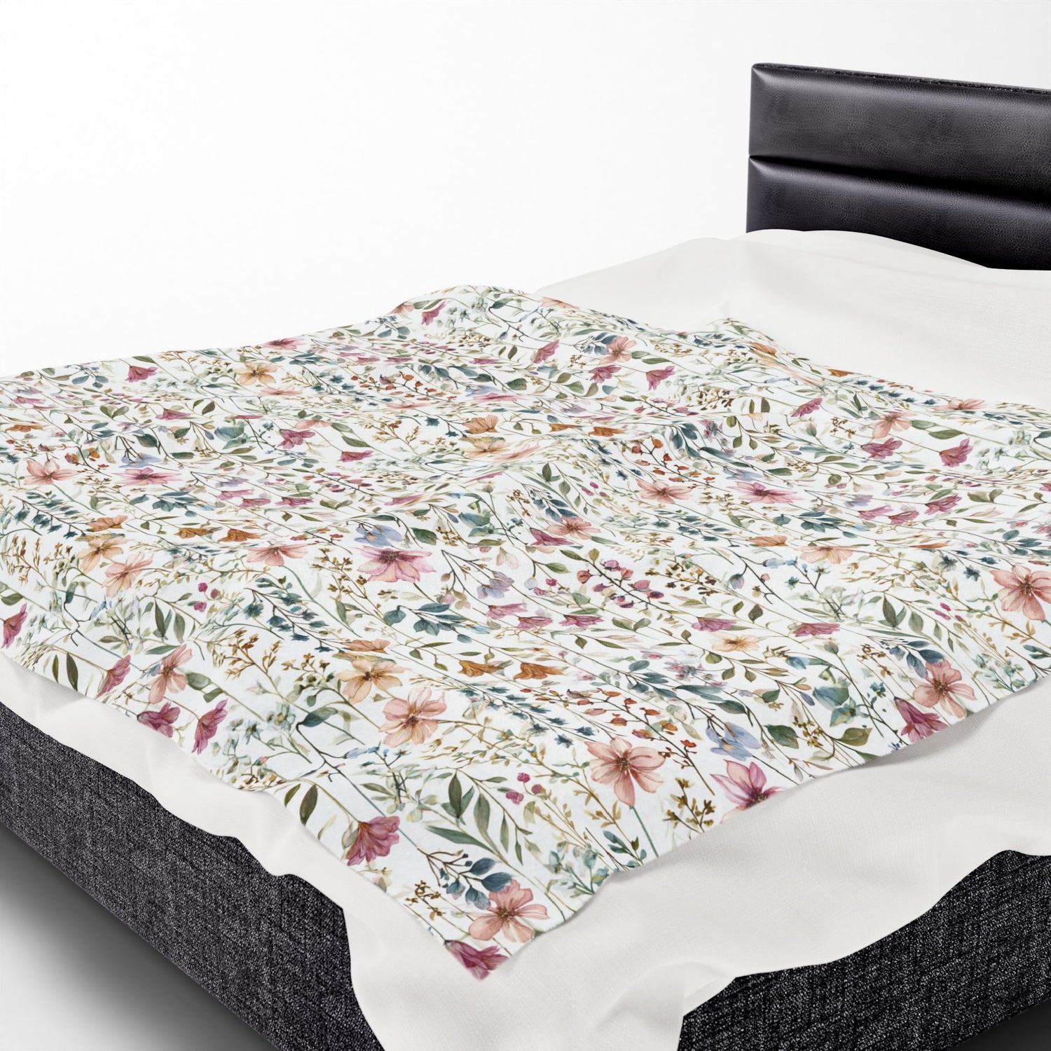 Floral Velveteen Plush Blanket