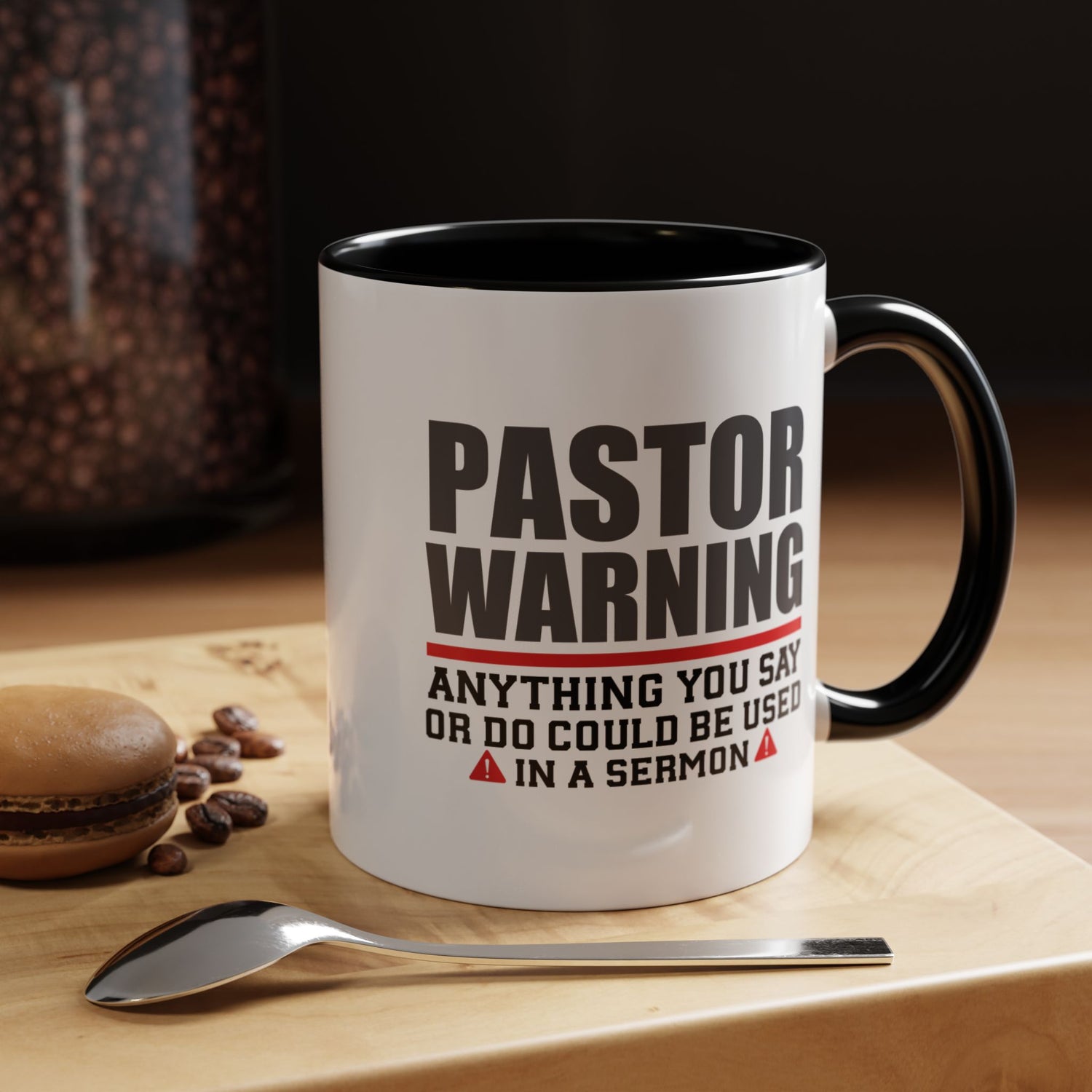 Funny Pastor Warning Coffee Mug, Christian Gift for Pastors, Humorous Church Coffee Cup, Sermon Inspiration Mug, For Ministry Lovers