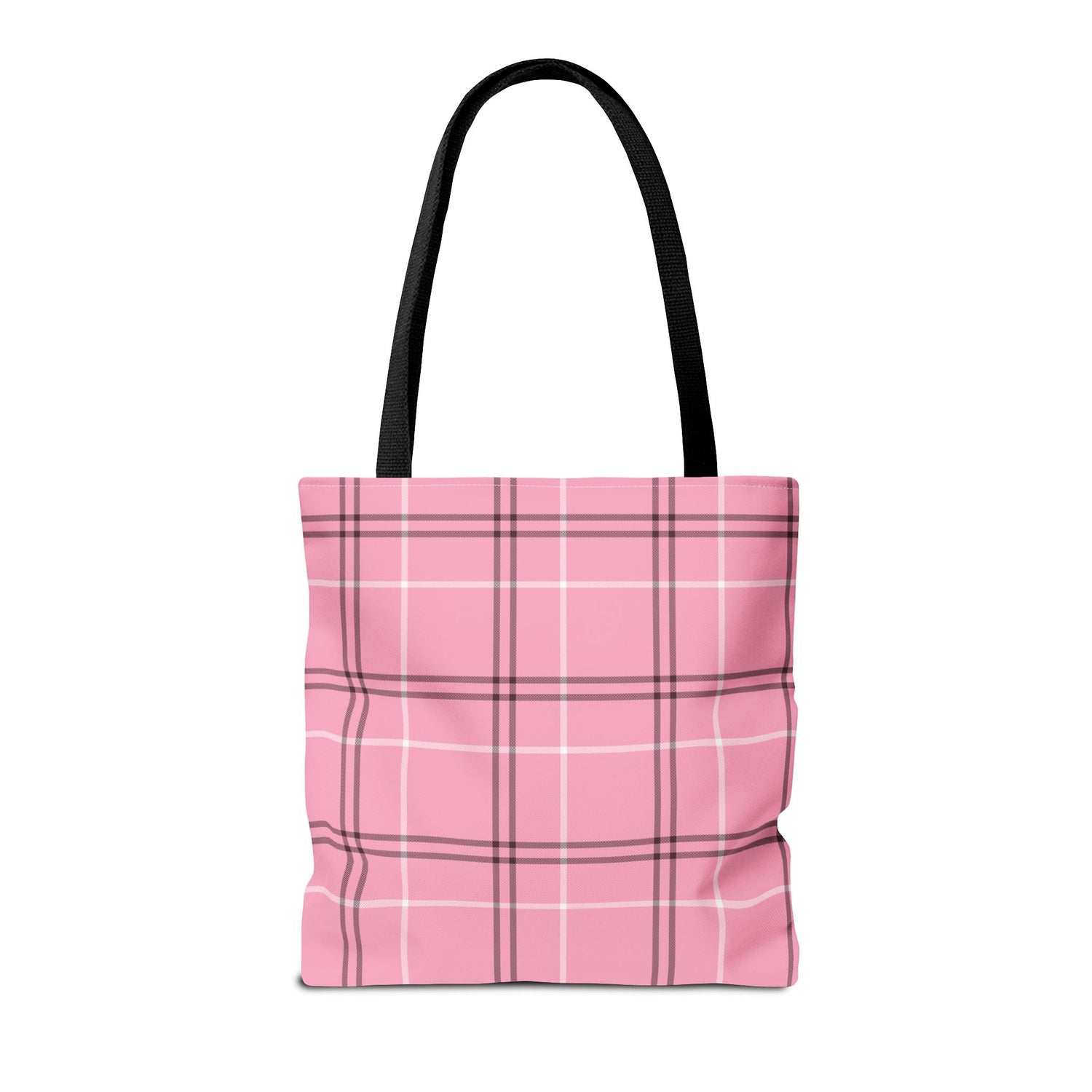 Pink and Black Plaid Tote Bag