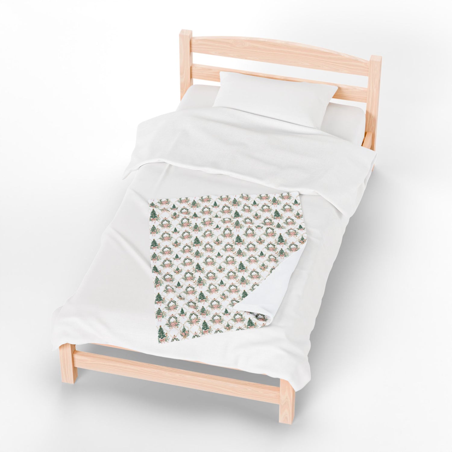 Elegant Christmas Trees Velveteen Plush Blanket