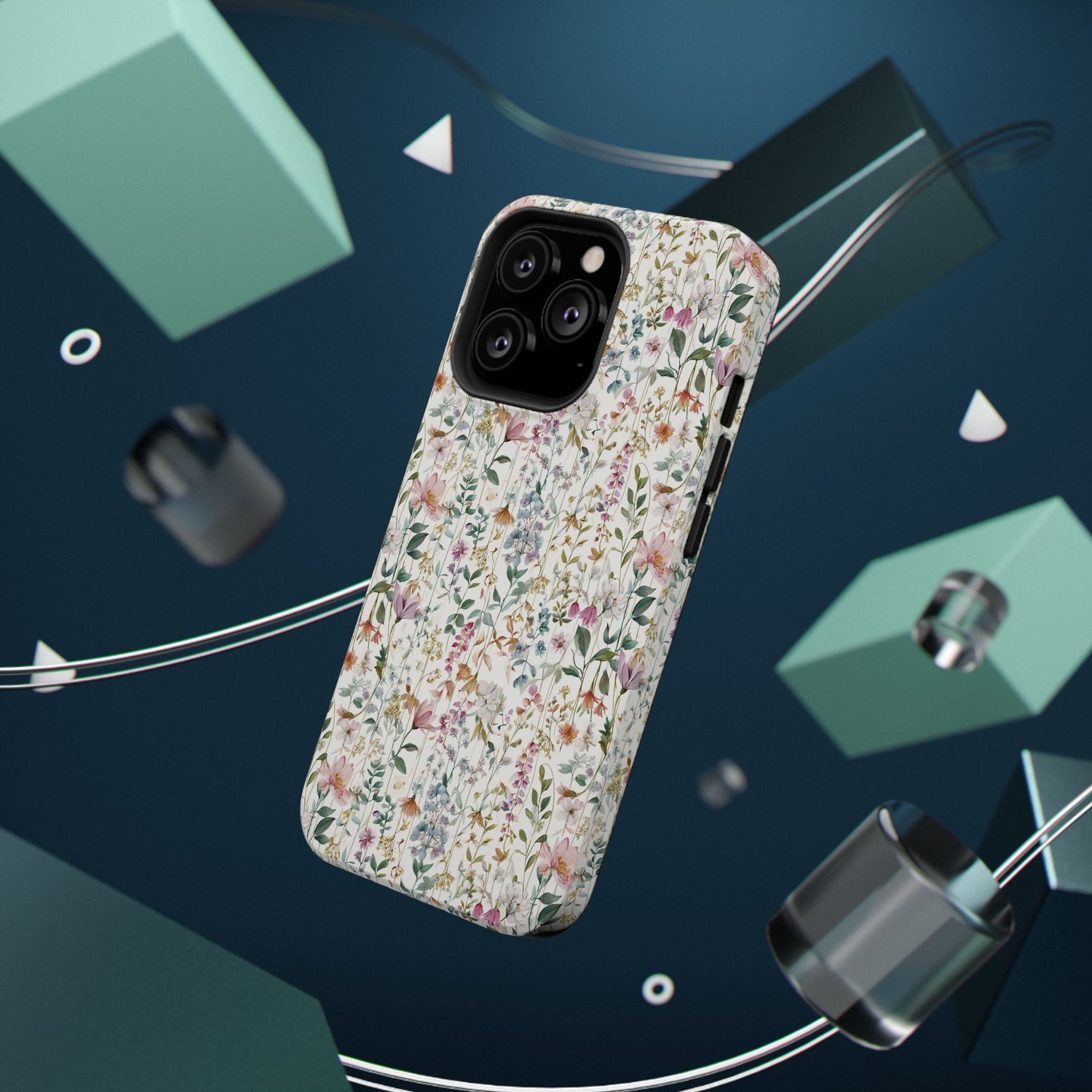 Floral Impact-Resistant Phone Case, iPhone, Samsung