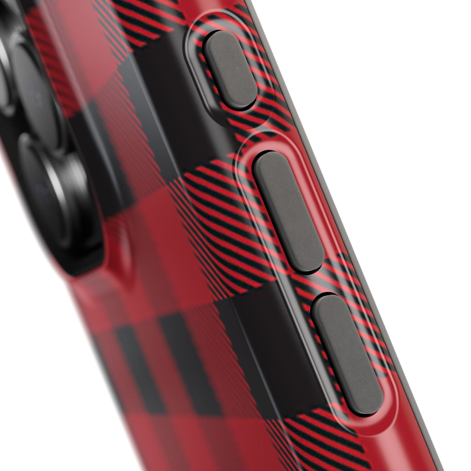 Impact-Resistant Phone Case-Red Black Buffalo Plaid, iPhone, Samsung