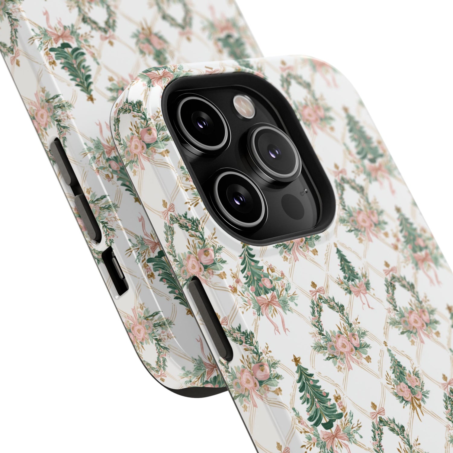 Impact-Resistant Phone Case - Festive Floral Design, Impact-Resistant, iPhone, Samsung