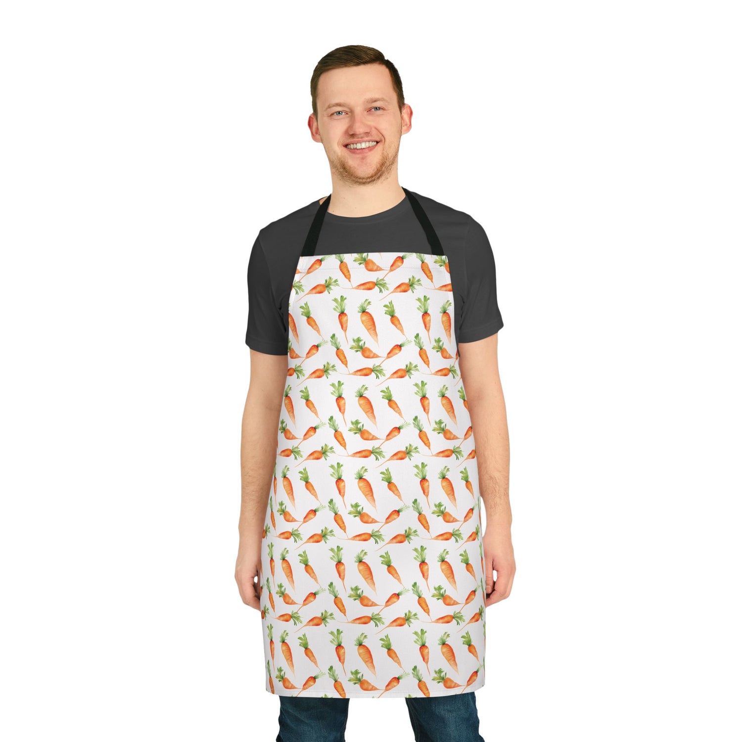 Carrot Print Apron, Whimsical Kitchen Gift, Gardening Apron, Cooking Accessory, Easter Decor, Vegetable Lover's Gift